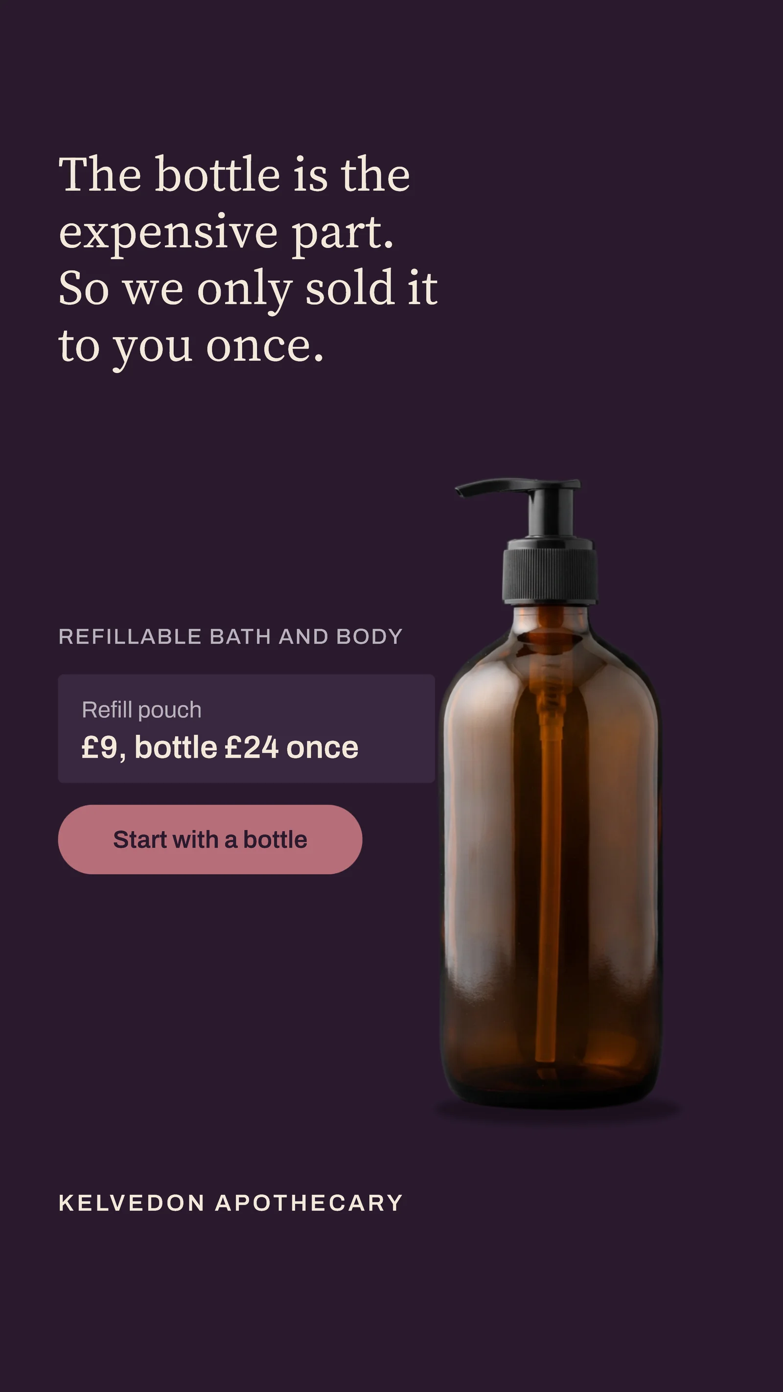 Aubergine refill bottle — 9:16 Instagram ad template