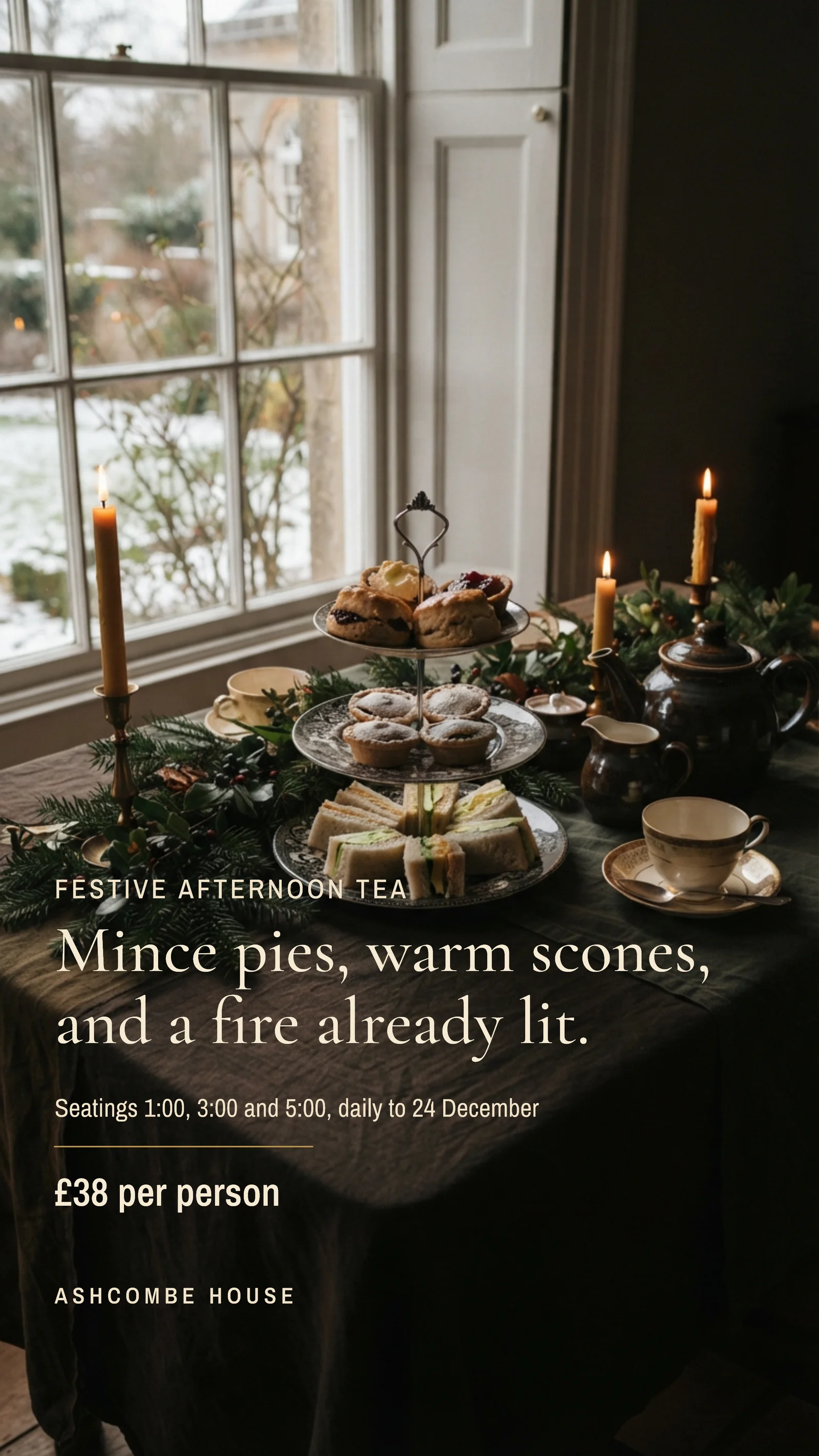 Full Bleed Festive Afternoon Tea Instagram Story — 9:16 Instagram story template