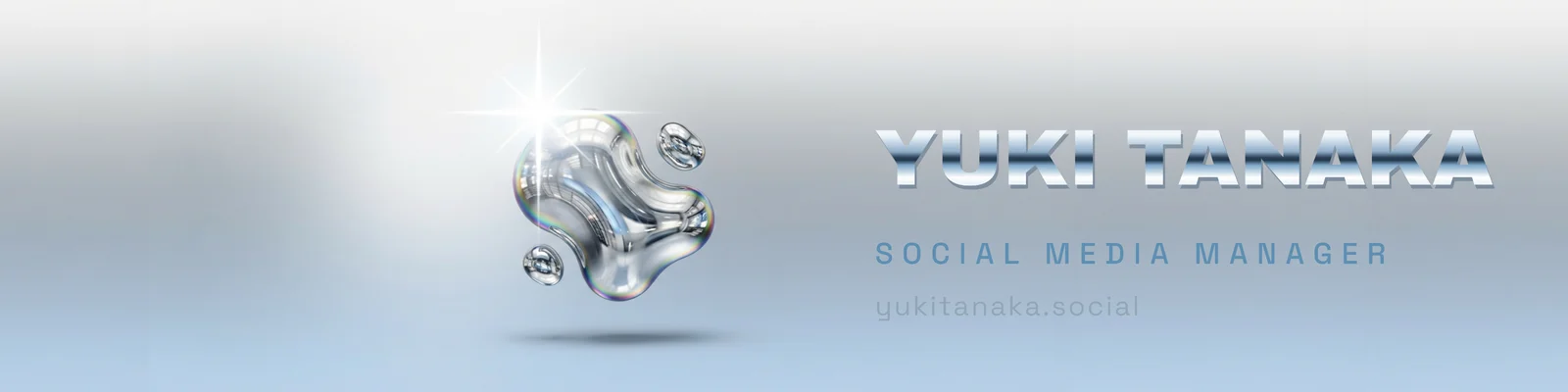 Y2K chrome banner — 4:1 LinkedIn banner template
