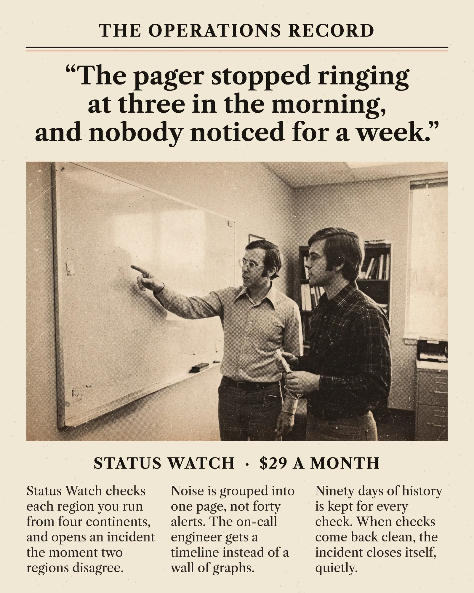 Uptime Monitoring Newsprint Quote Instagram Ad — 4:5 Instagram ad template