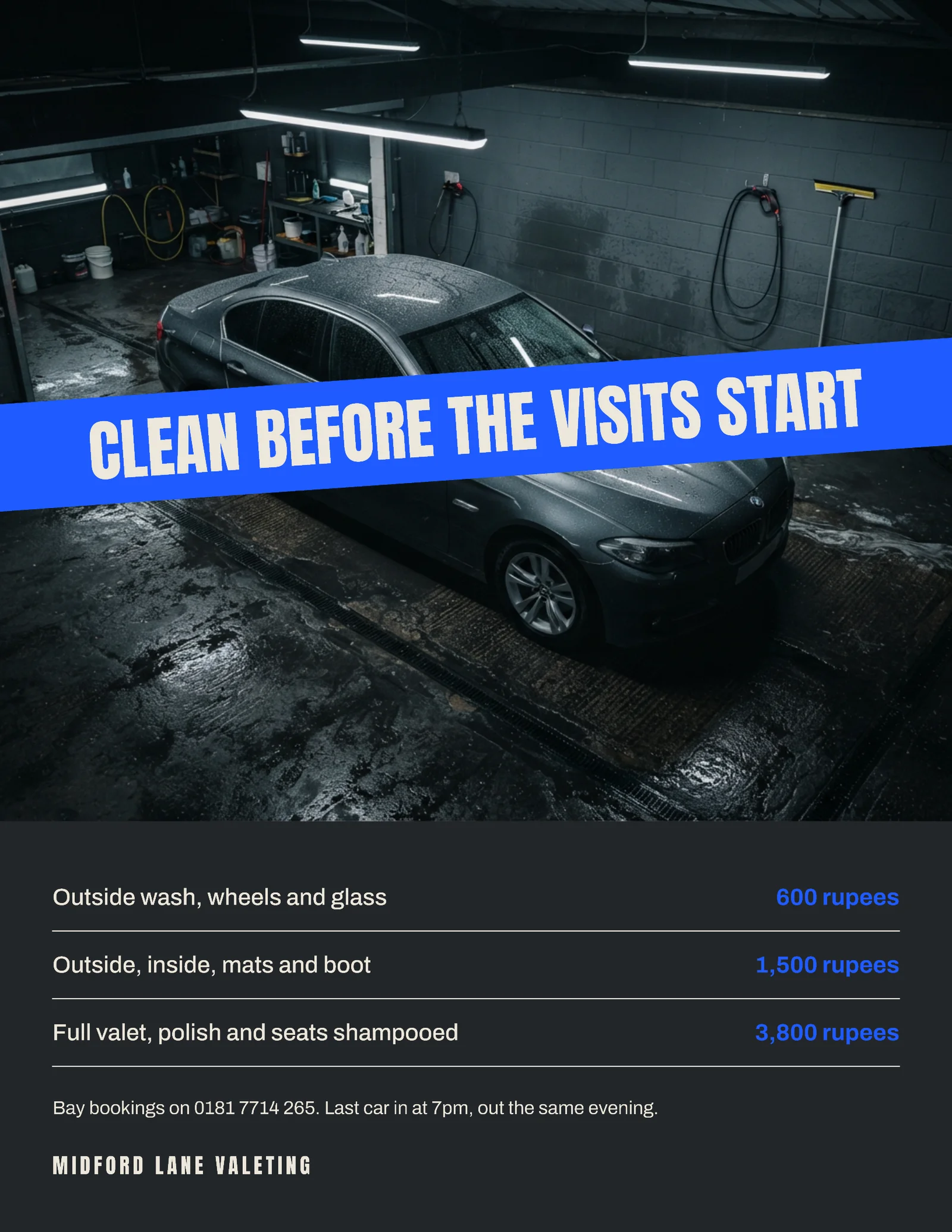 Car Detailing Diwali Valet Flyer — Letter Flyer template