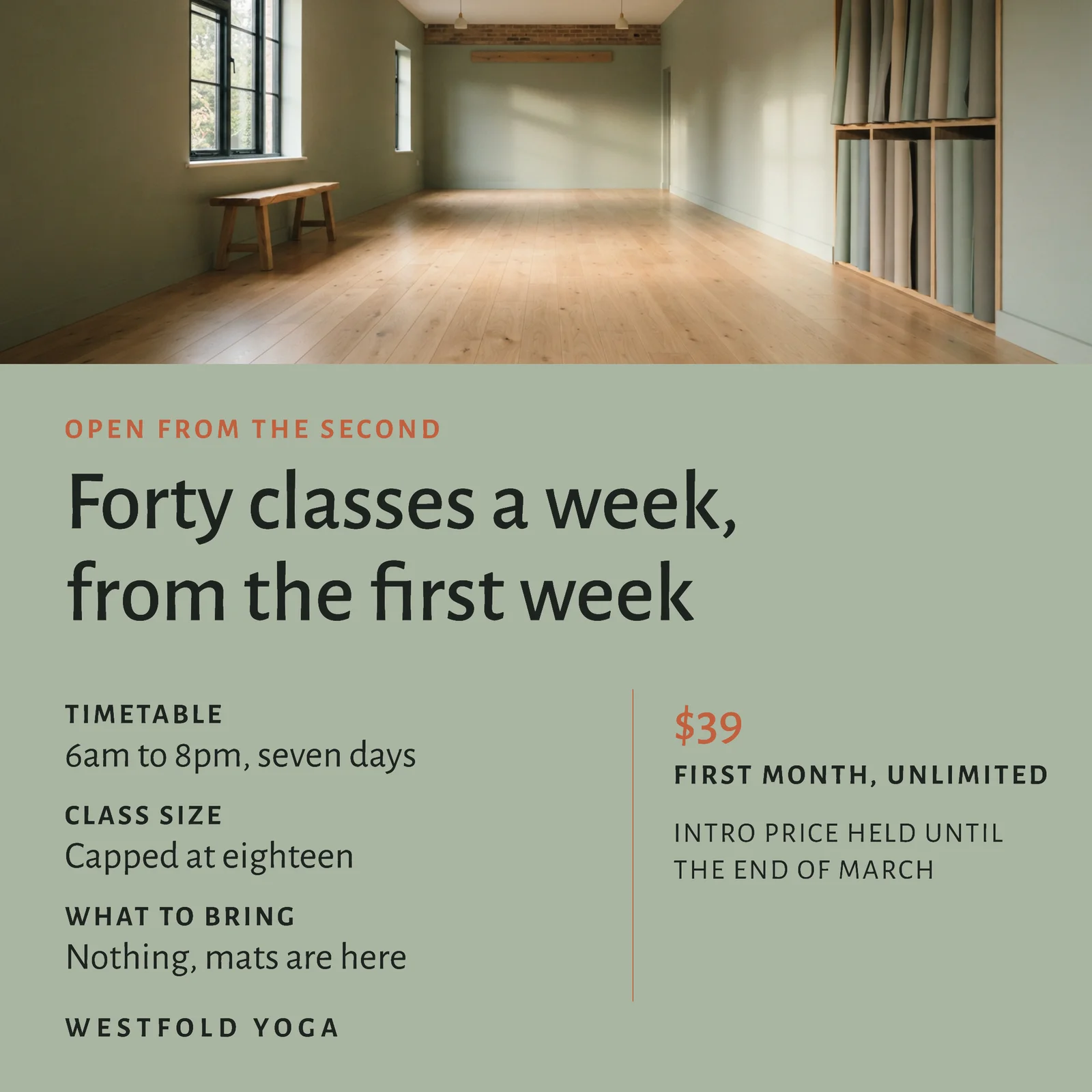 New Studio Intro Offer Yoga Instagram Ad — 1:1 Instagram ad template