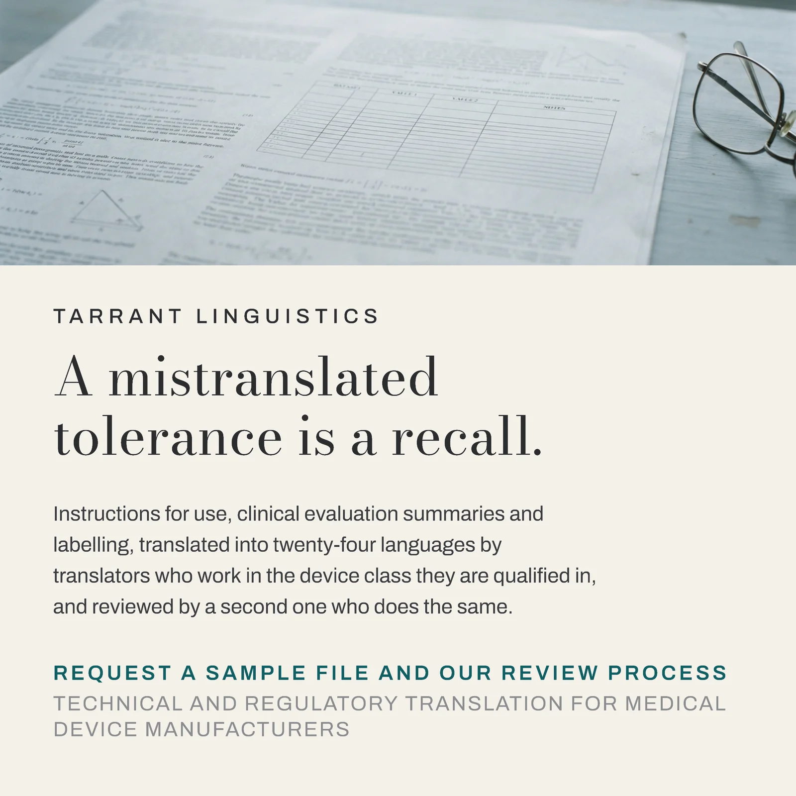 Regulatory Translation Photo Band LinkedIn Ad — 1:1 LinkedIn ad template