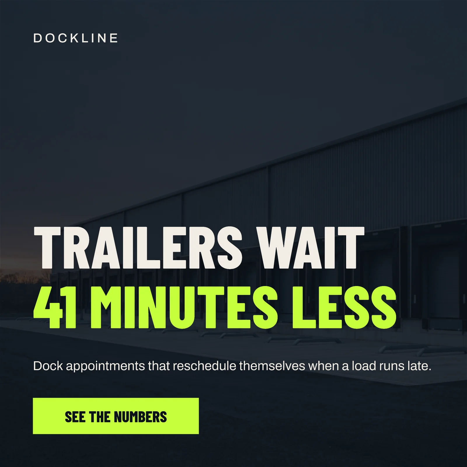 Ink Duotone Dock Scheduling Wait Time LinkedIn Ad — 1:1 LinkedIn ad template