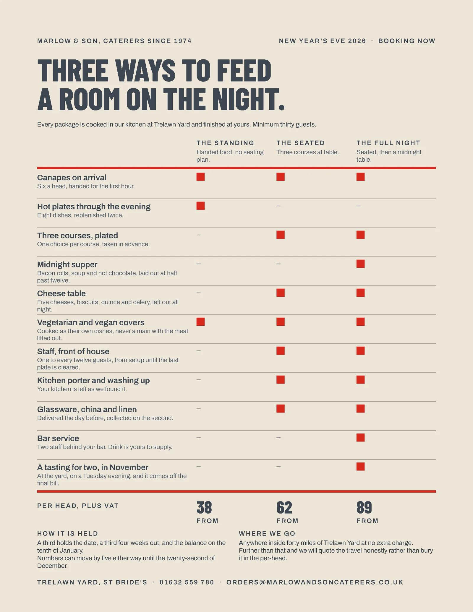 Slate Package Matrix Caterer New Year Menu — Letter Menu template