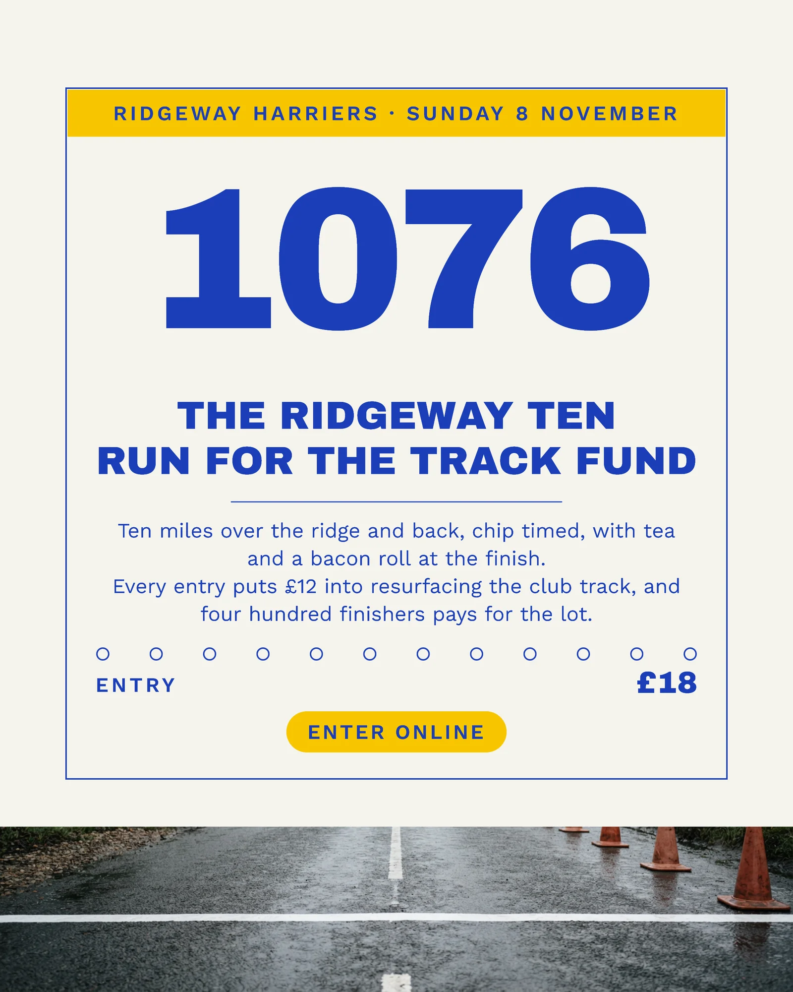 Chalk Cobalt Race Bib Numeral Running Club Track Fund Instagram Ad — 4:5 Instagram ad template