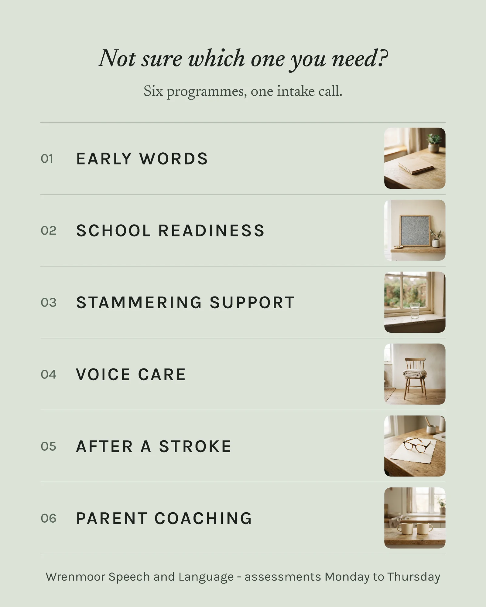 Numbered Service List Speech Therapy Ad — 4:5 Instagram ad template