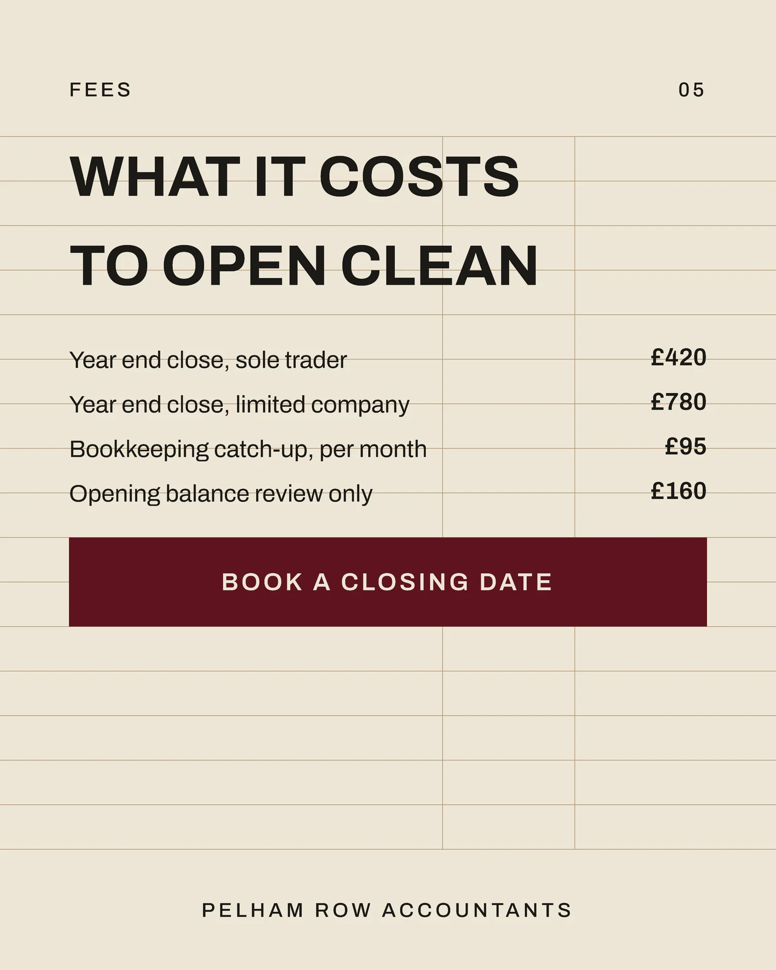 Oat Maroon Ruled Ledger Columns Accountant Diwali Book Close Facebook Carousel — 5-panel Facebook carousel carousel template, page 5 of 5