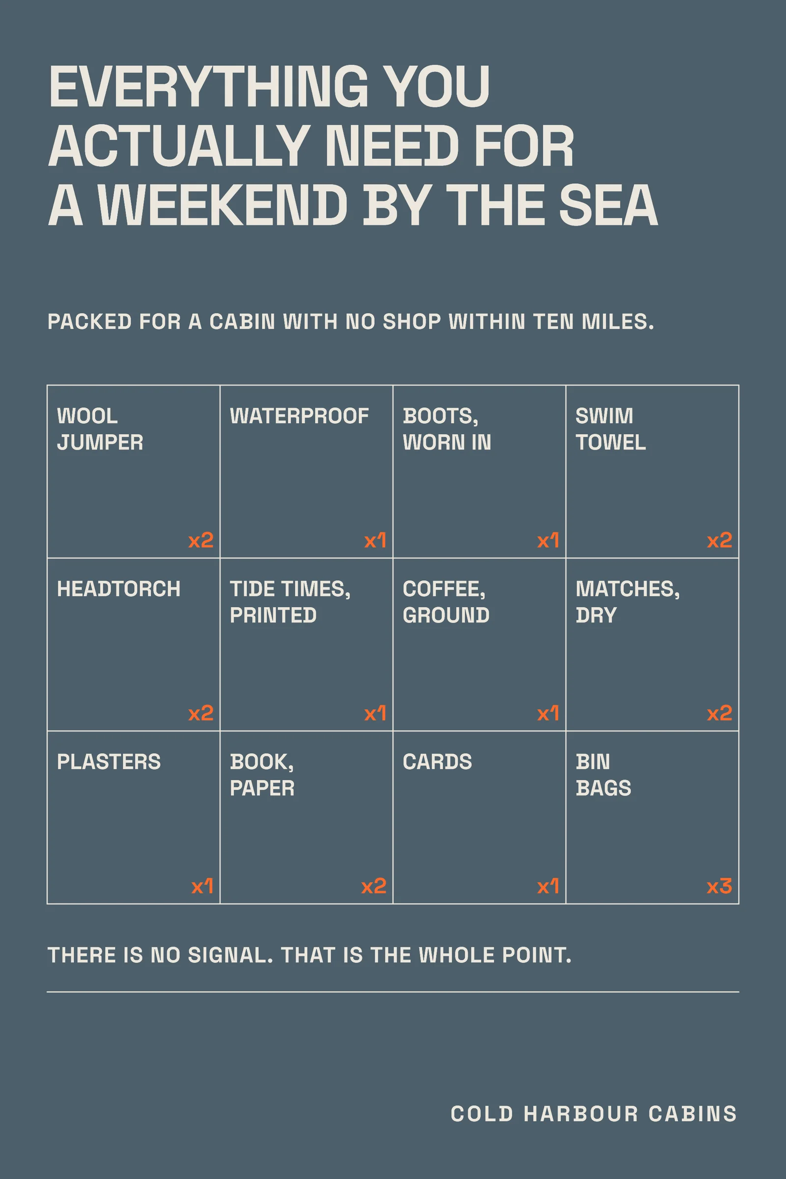 Coastal Cabin Packing List Pinterest Pin — 2:3 Pinterest pin template