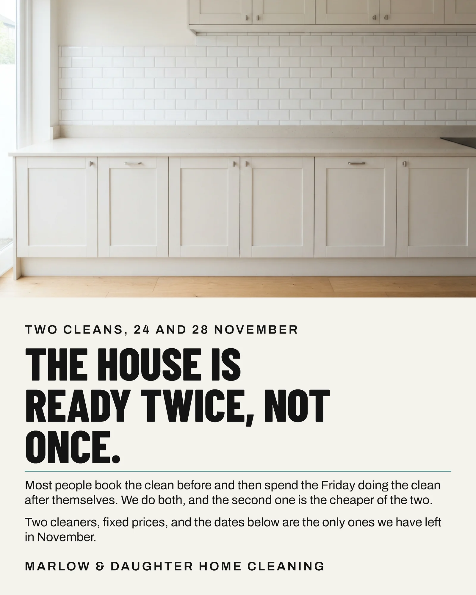Chalk Horizon Halves Home Cleaning Thanksgiving Before And After Instagram Carousel — 5-panel Instagram carousel carousel template, page 1 of 5