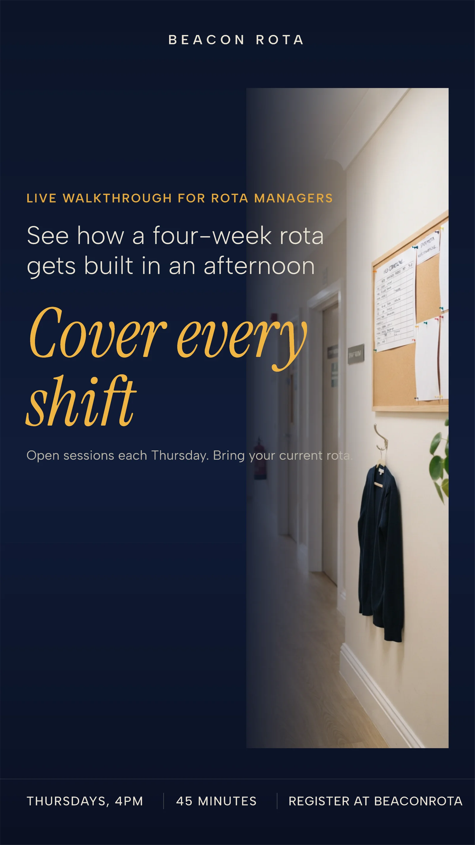 Navy Portrait Poster Shift Scheduling Instagram Ad — 9:16 Instagram ad template