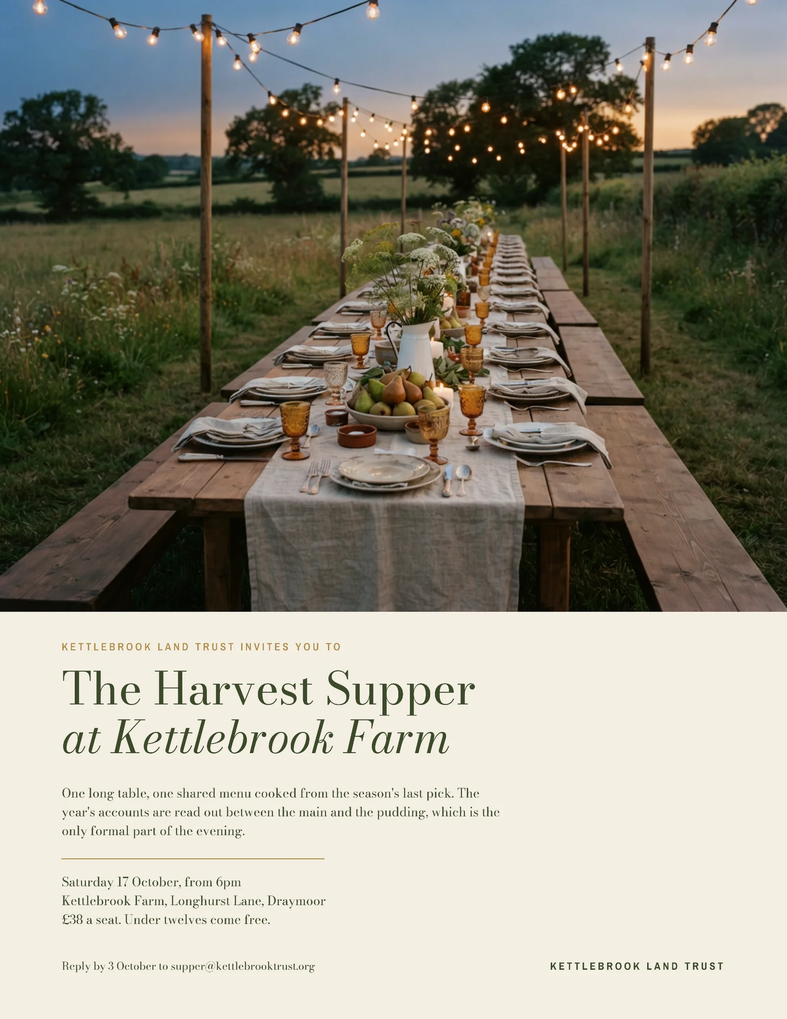 Olive Harvest Supper Invitation — Letter Invitation template