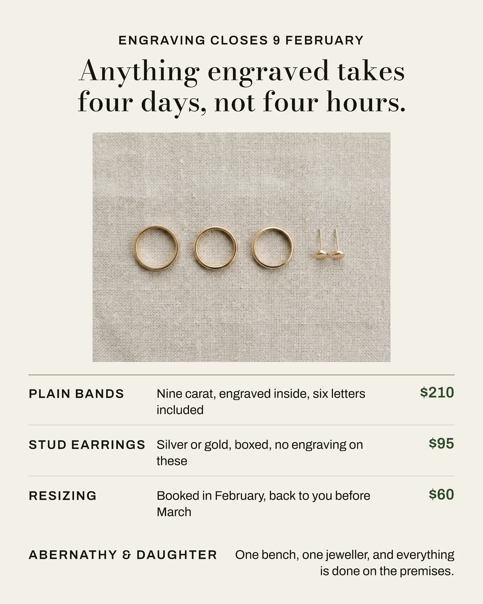 Bone Held Photo Ladder Jeweller Valentines Engraving Instagram Ad — 4:5 Instagram ad template