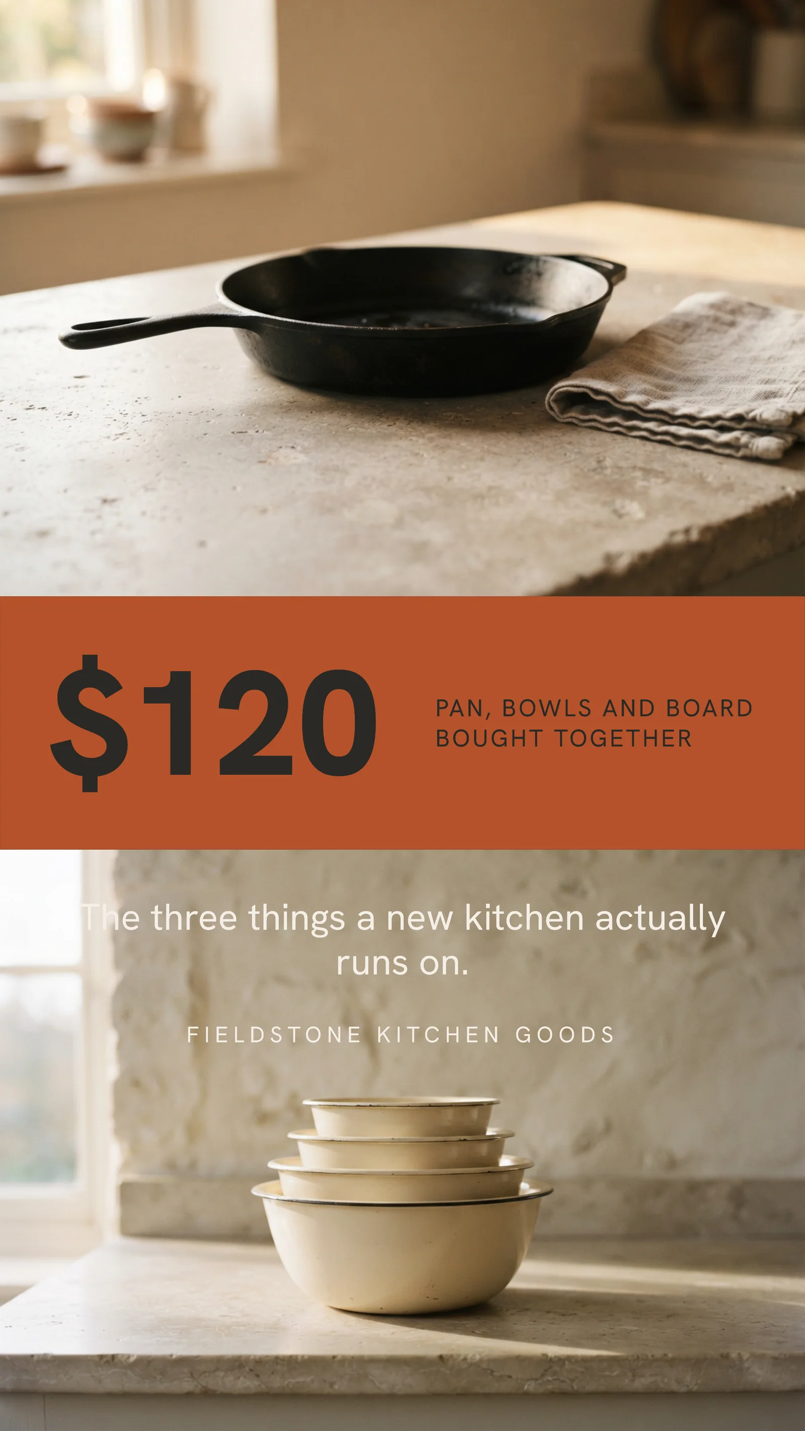 Stone Banded Price Bar Cookware Shop Bundle Instagram Story — 9:16 Instagram story template
