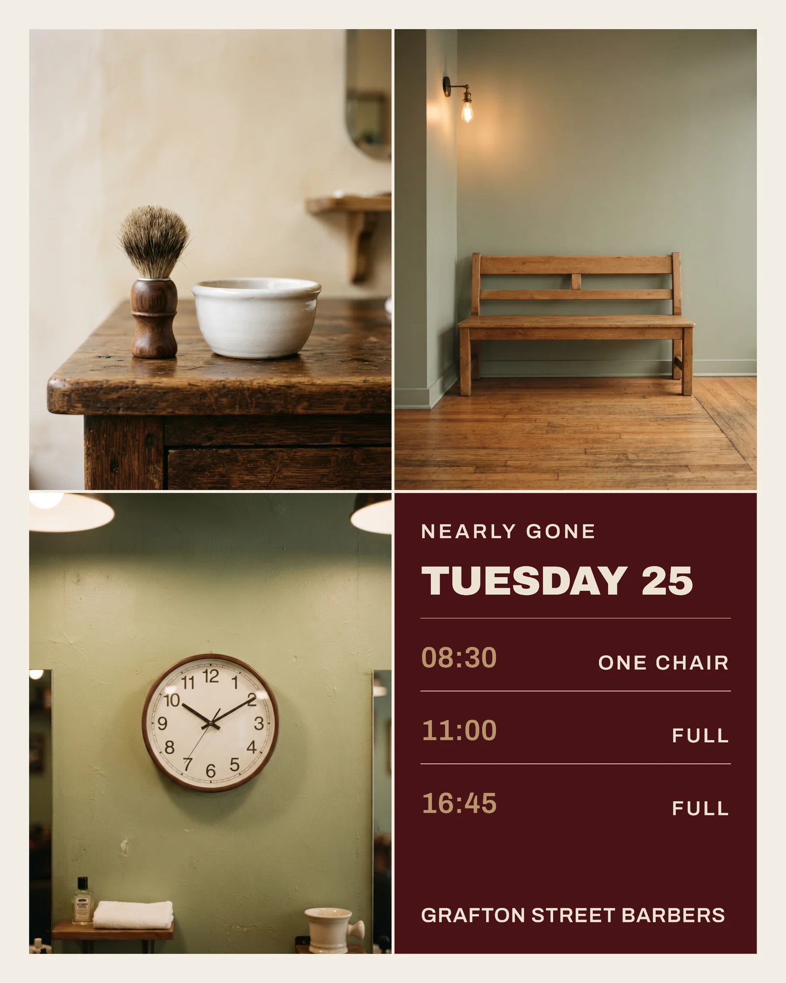 Oxblood Tile Grid Barbershop Thanksgiving Photo Week Instagram Carousel — 4-panel Instagram carousel carousel template, page 3 of 4