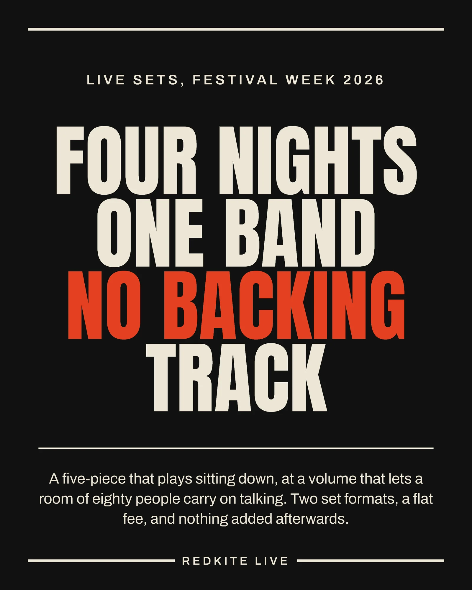 Vermilion Bill Poster Lineup Live Band Diwali Sets Instagram Carousel — 5-panel Instagram carousel carousel template, page 1 of 5