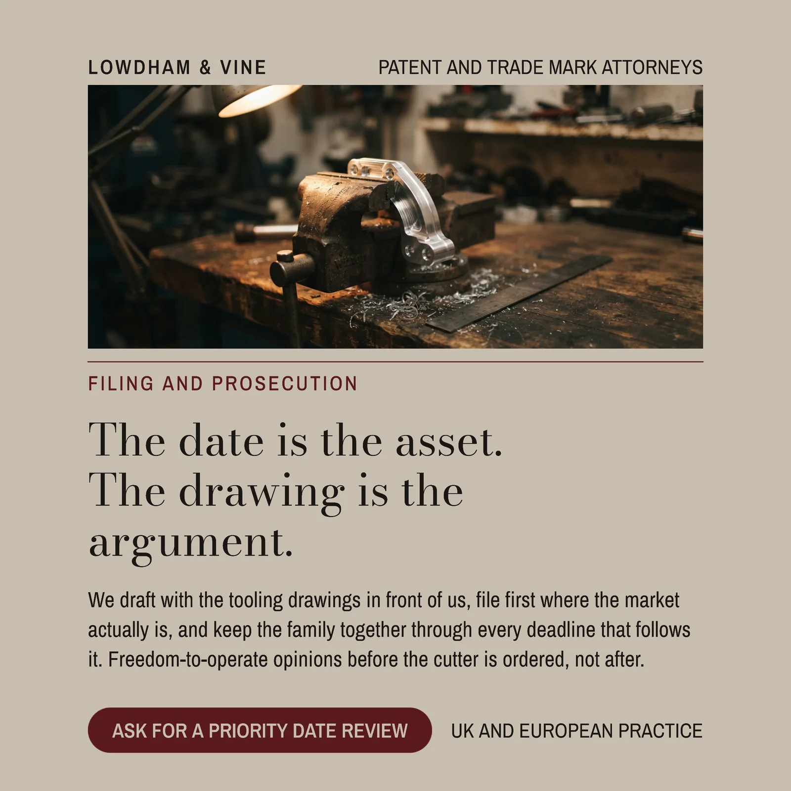 Patent Attorneys Mounted Plate LinkedIn Ad — 1:1 LinkedIn ad template