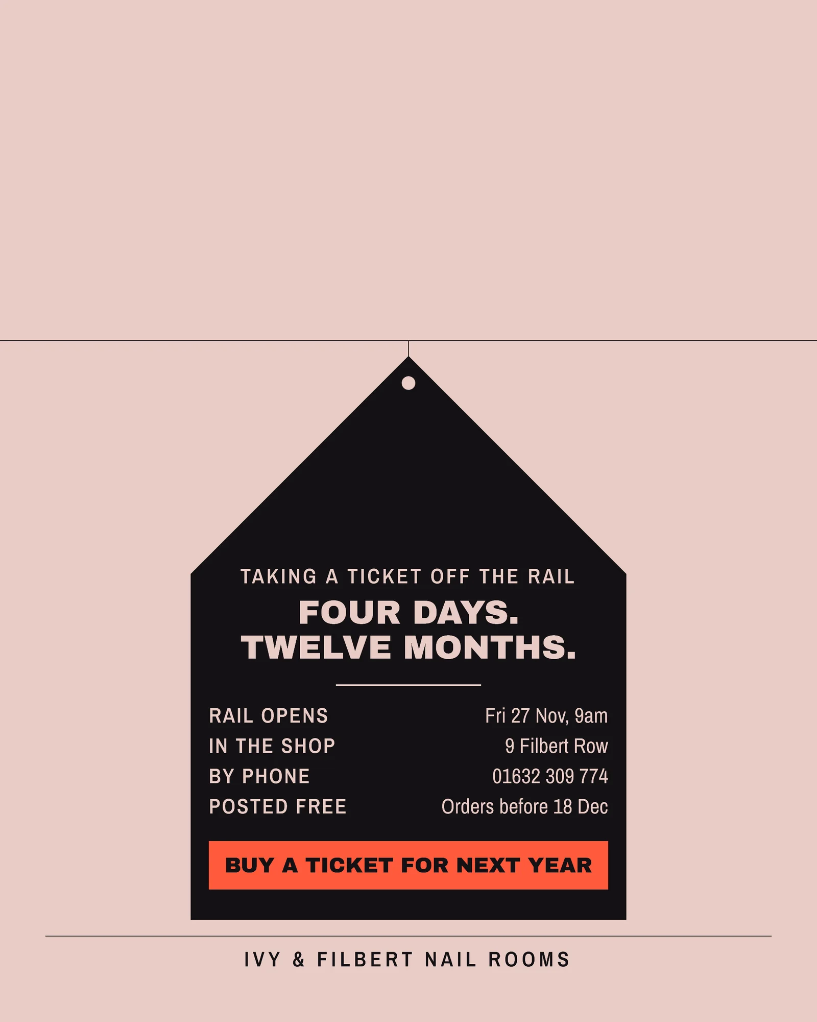 Blush Coral Swing Tickets Nail Salon Black Friday Gift Facebook Carousel — 5-panel Facebook carousel carousel template, page 5 of 5