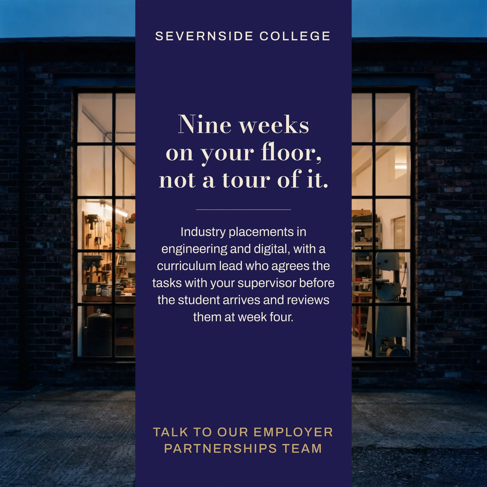 Industry Placements Centre Panel LinkedIn Ad — 1:1 LinkedIn ad template