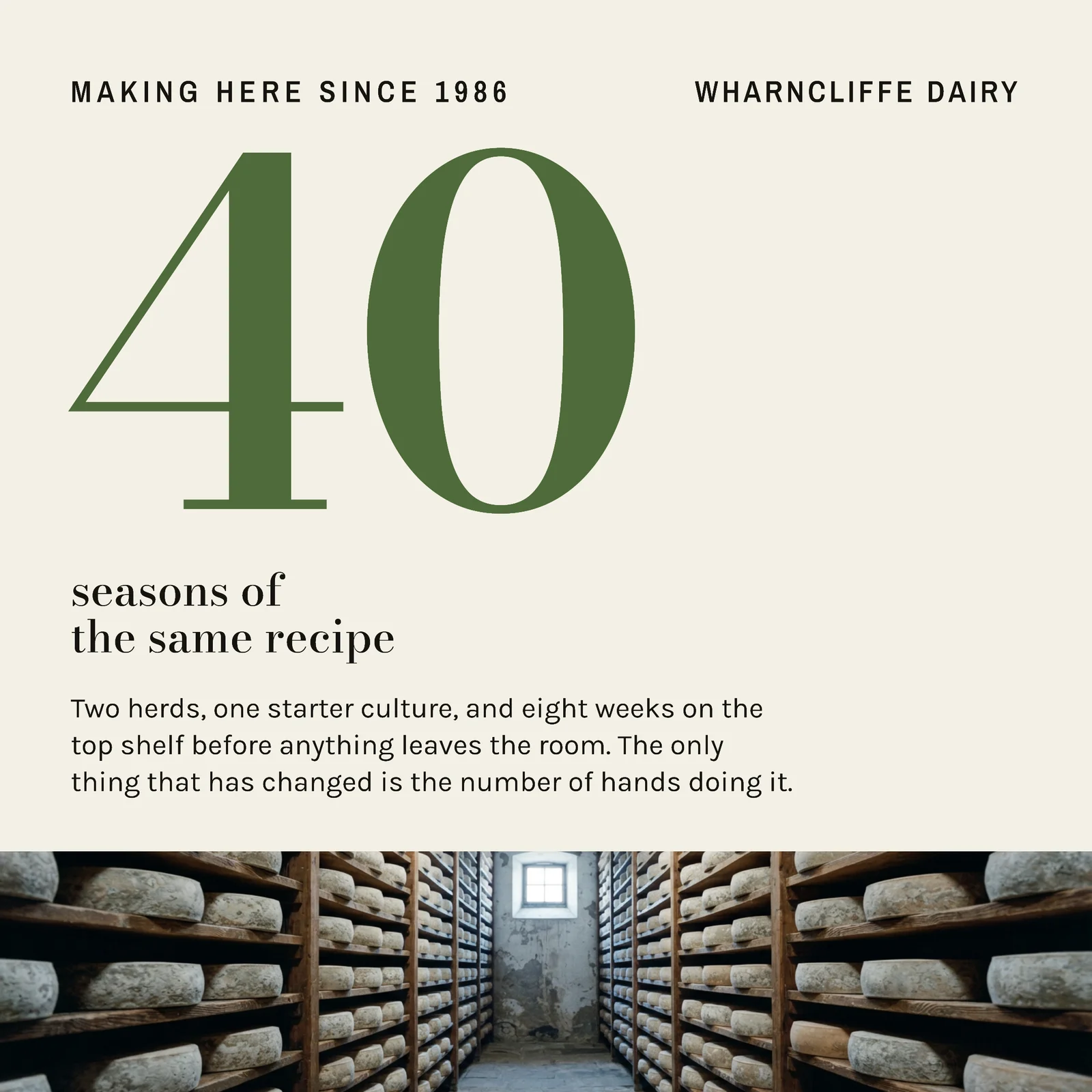 Ivory Numeral Creamery Fortieth Season Instagram Post — 1:1 Instagram post template