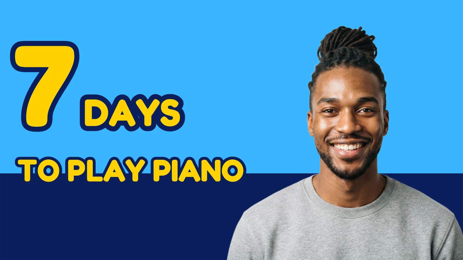 Learn Piano Fast YouTube Thumbnail — 16:9 Youtube thumbnail template