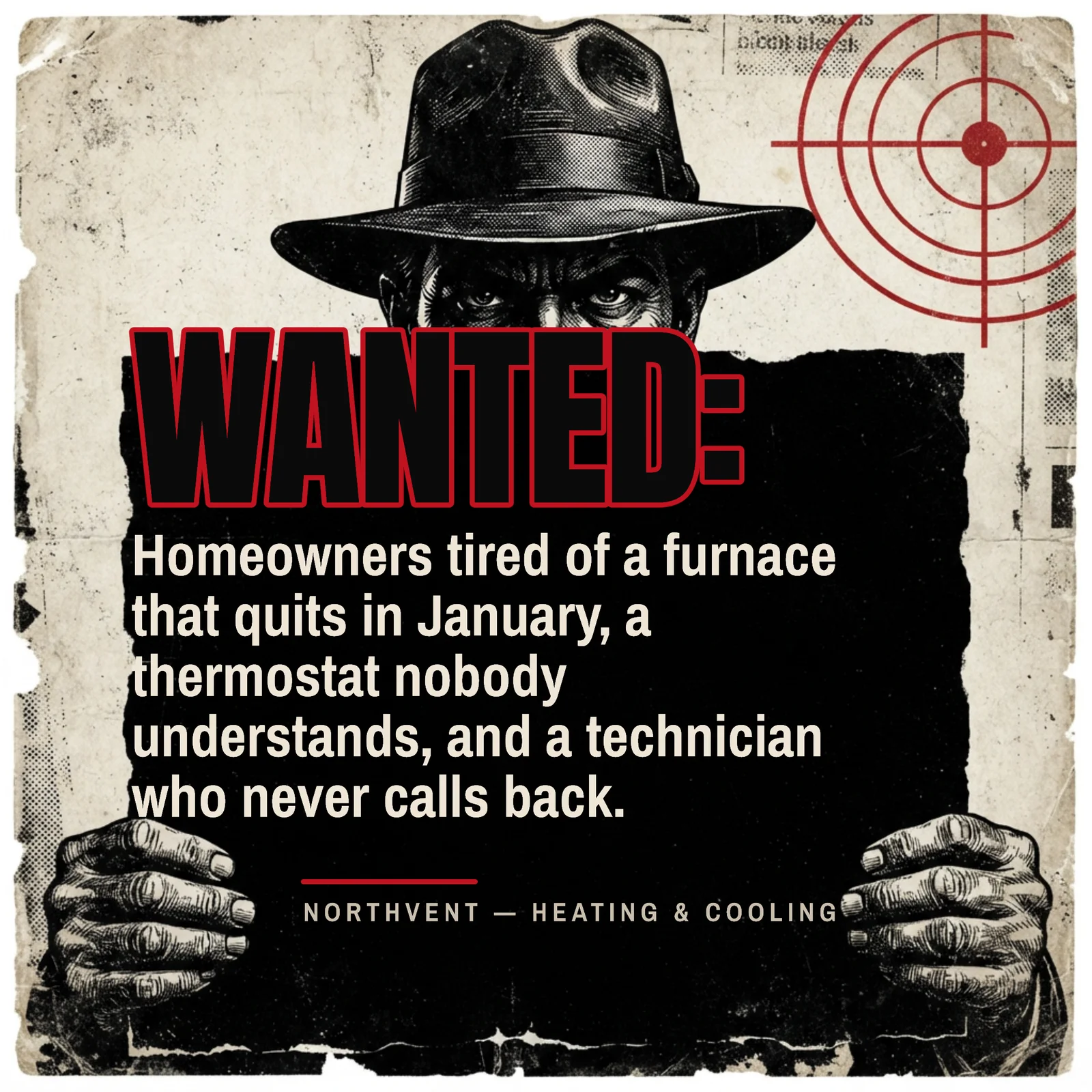 Wanted poster hook — 1:1 Instagram ad template