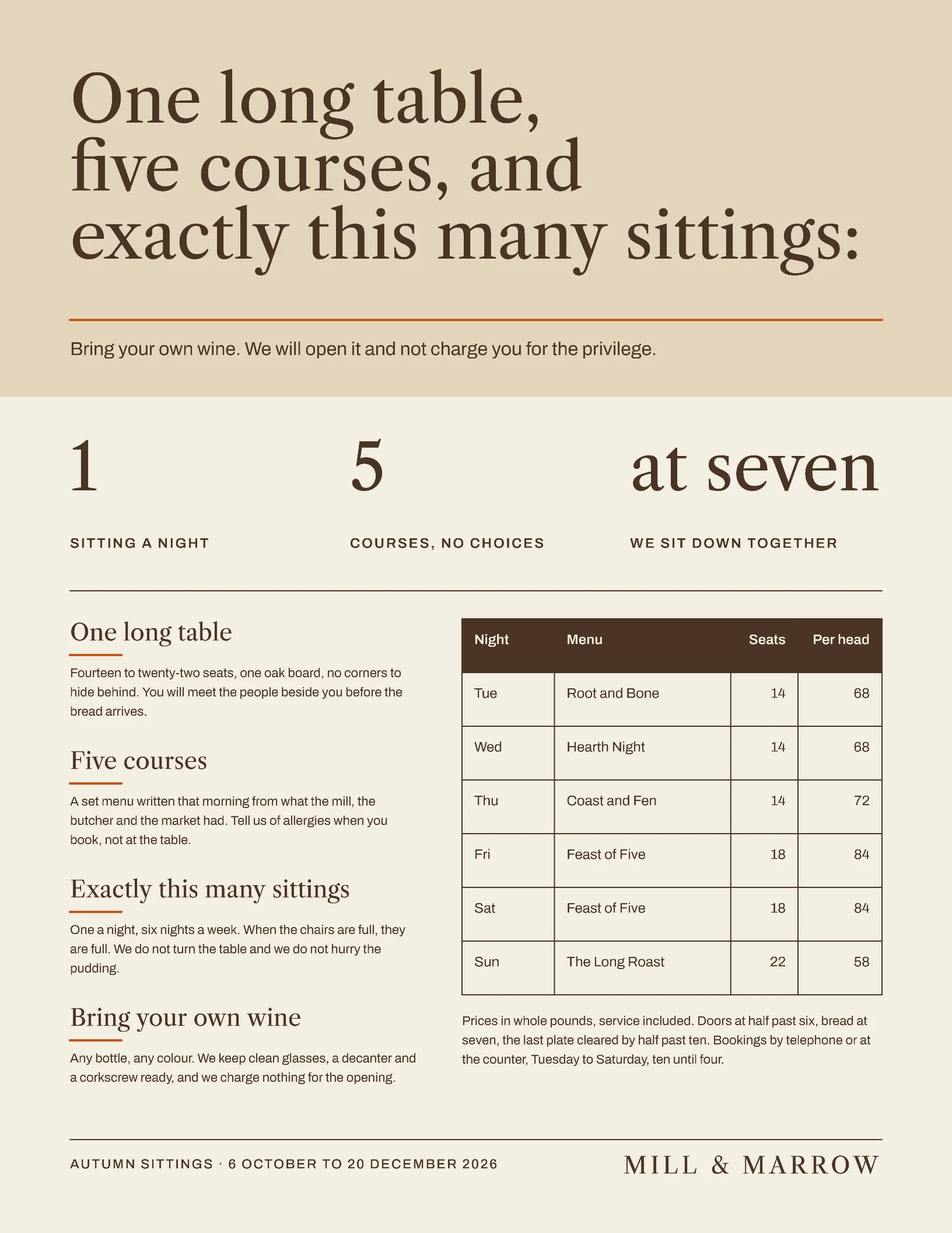One Sitting Flyer — Letter Flyer template