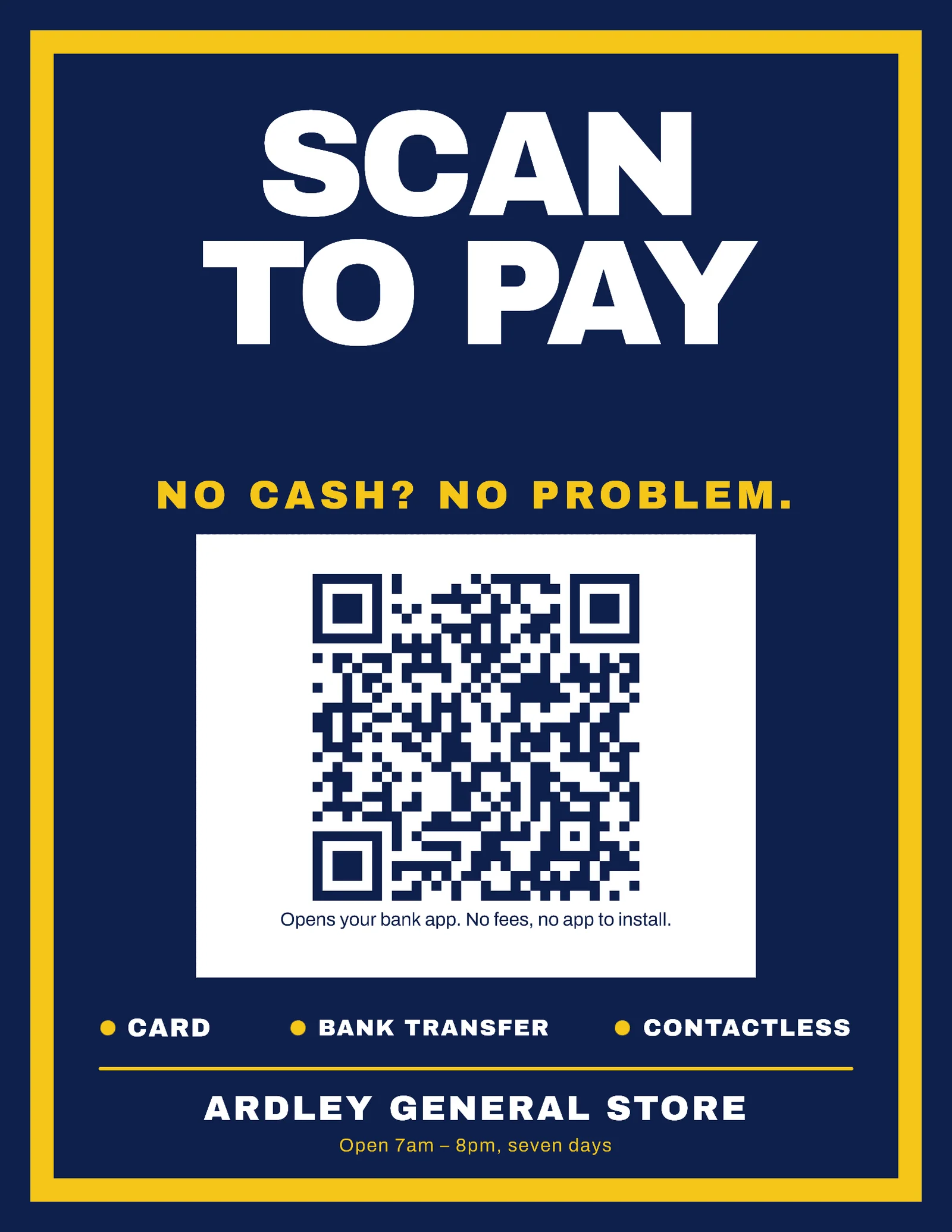 Scan to pay counter flyer — Letter Flyer template