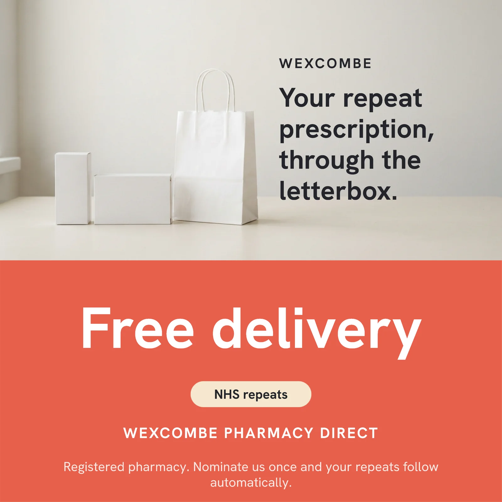 Split coral delivery offer — 1:1 Instagram ad template