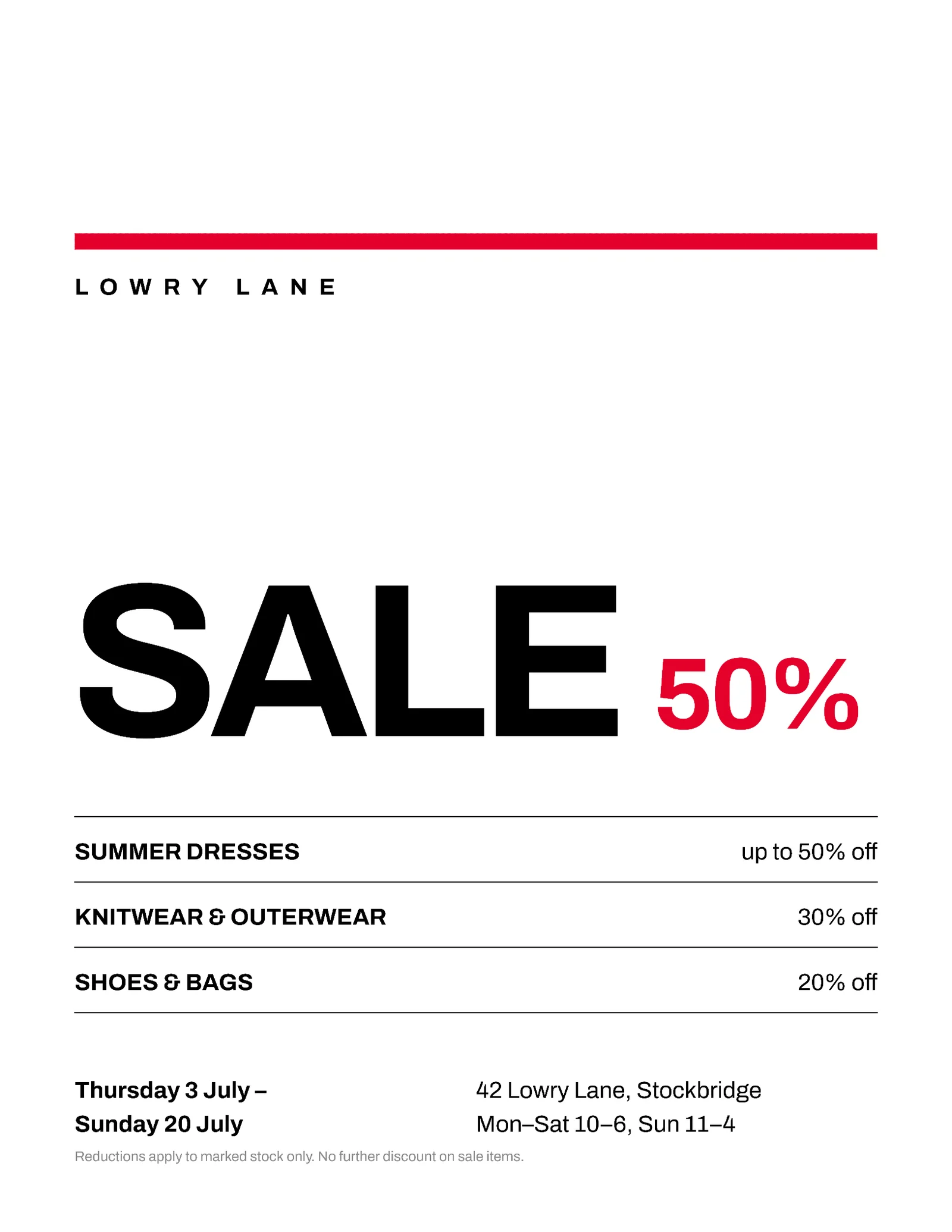Swiss modernist sale flyer — Letter Flyer template