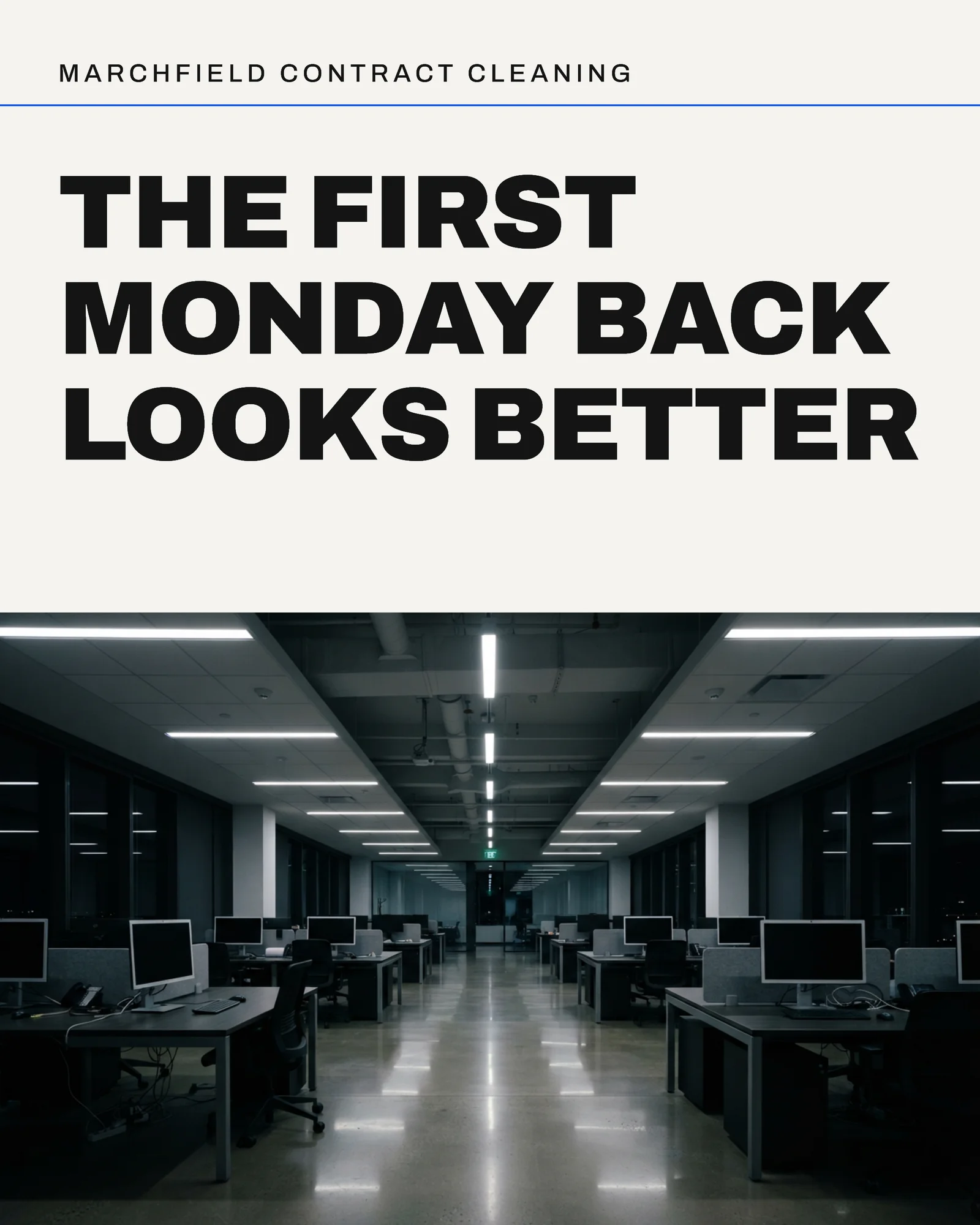 Chalk Signal Blue Schedule Of Works Contract Cleaning January Reset Facebook Carousel — 4-panel Facebook carousel carousel template, page 1 of 4