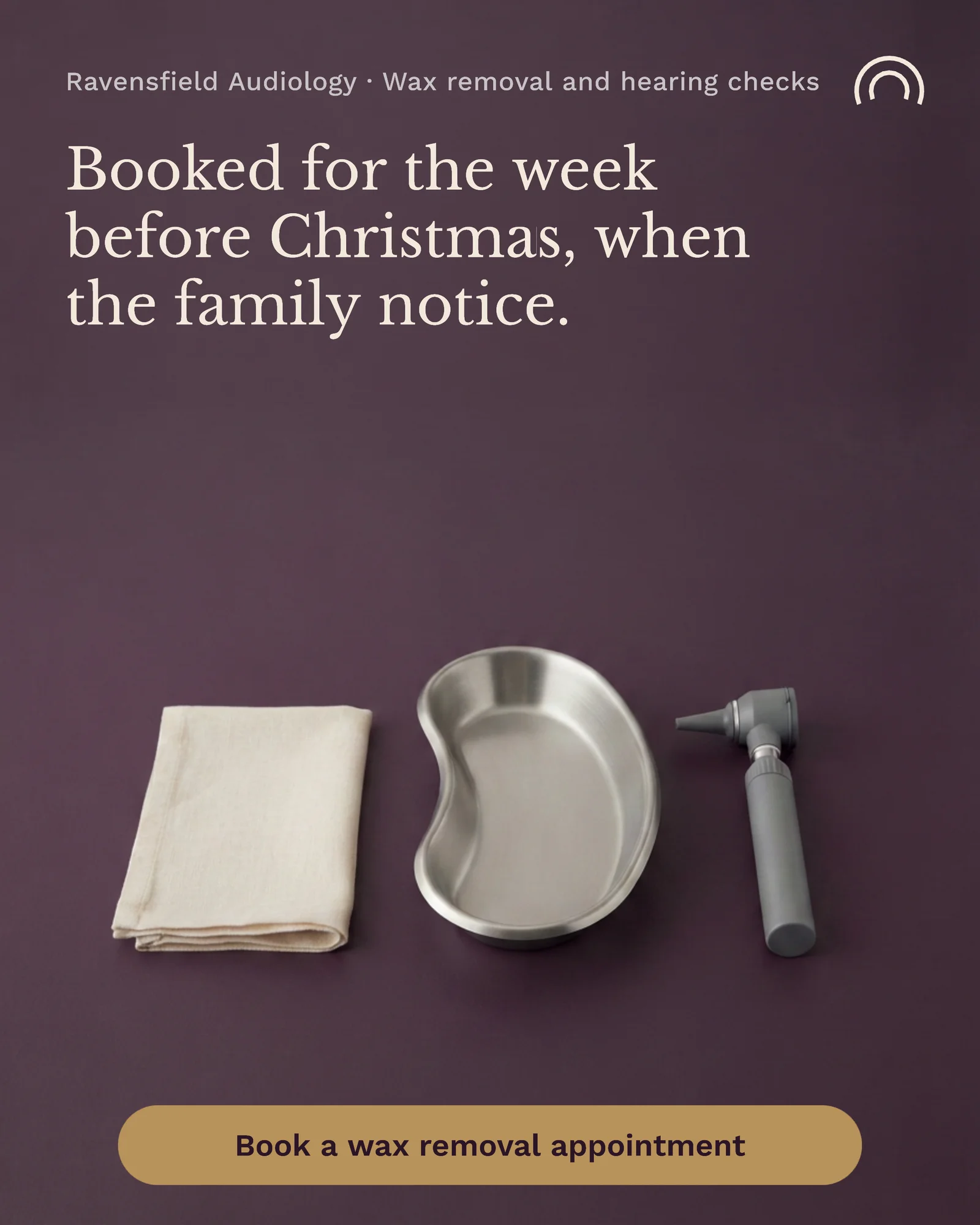 Aubergine clinical still life — 4:5 Instagram ad template