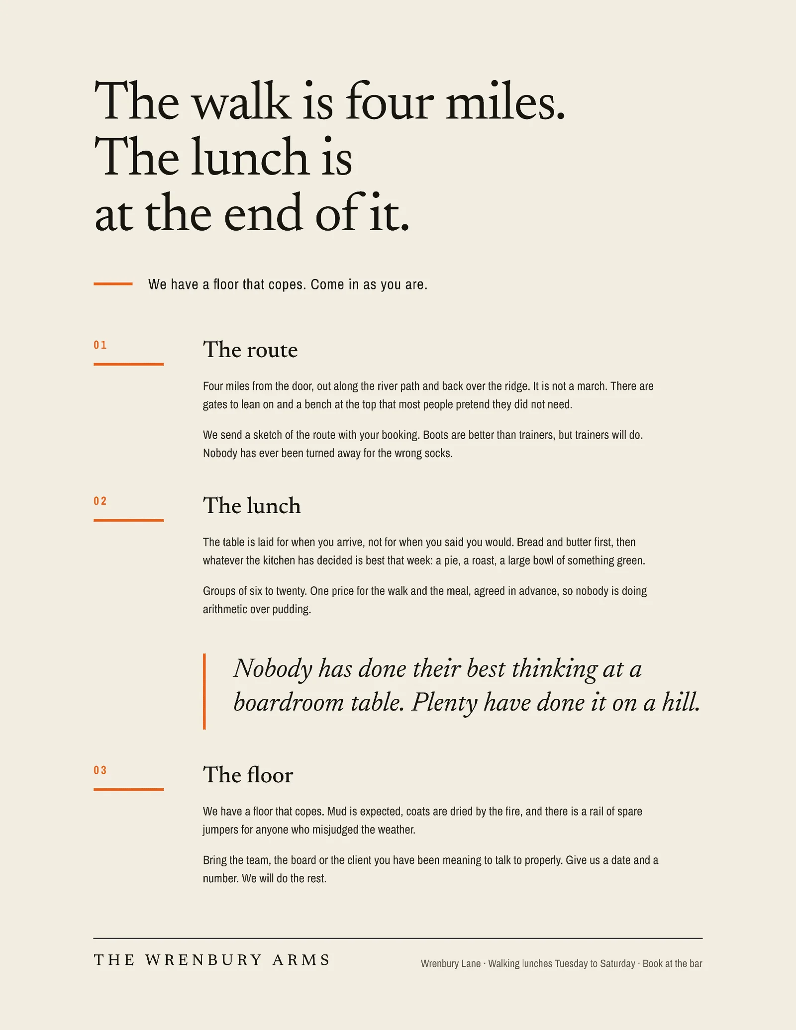 Walk Then Lunch Quote — 2-page Quote template, page 2 of 2