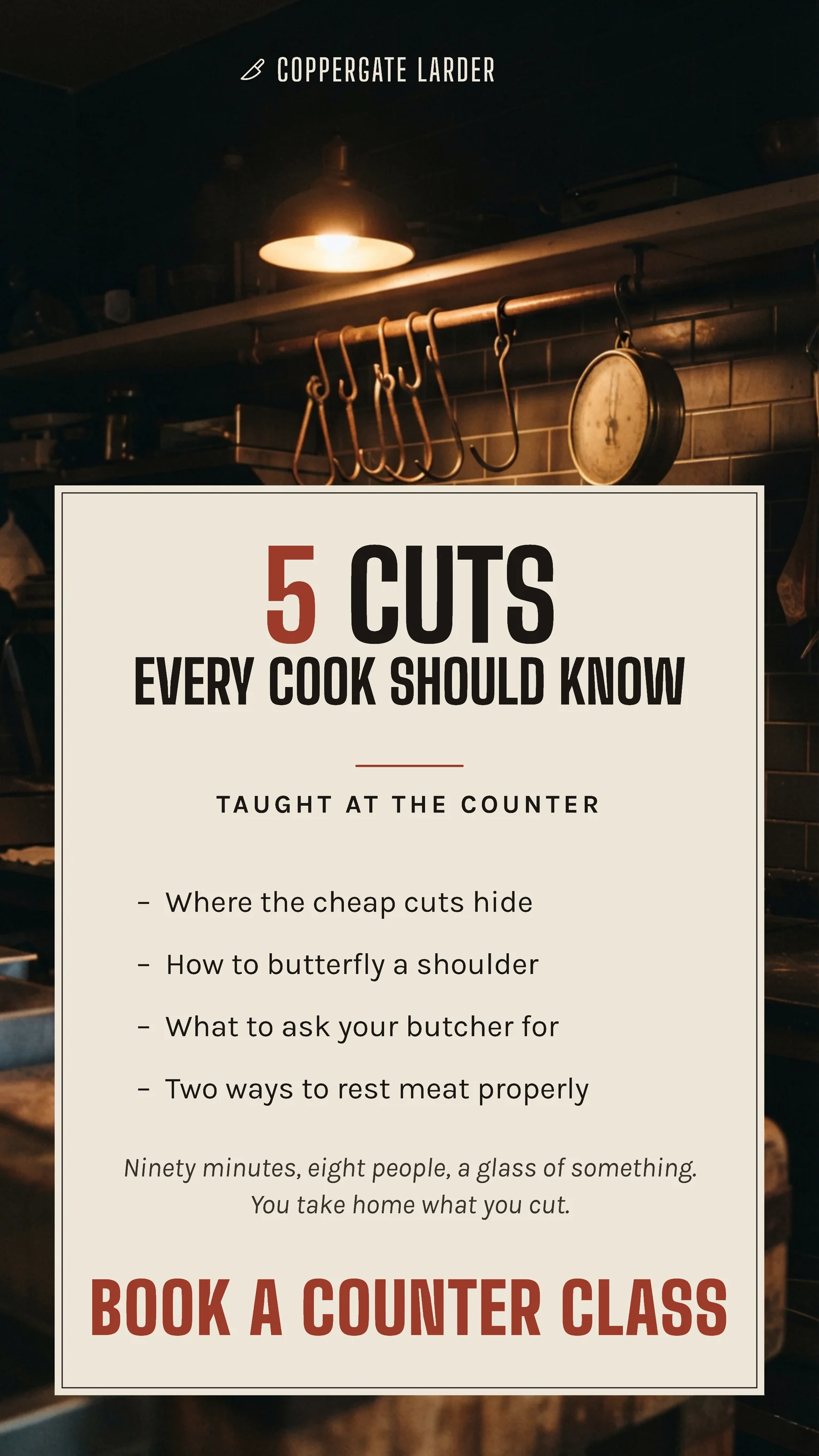 Butcher Counter Class Field Notes Instagram Ad — 9:16 Instagram ad template