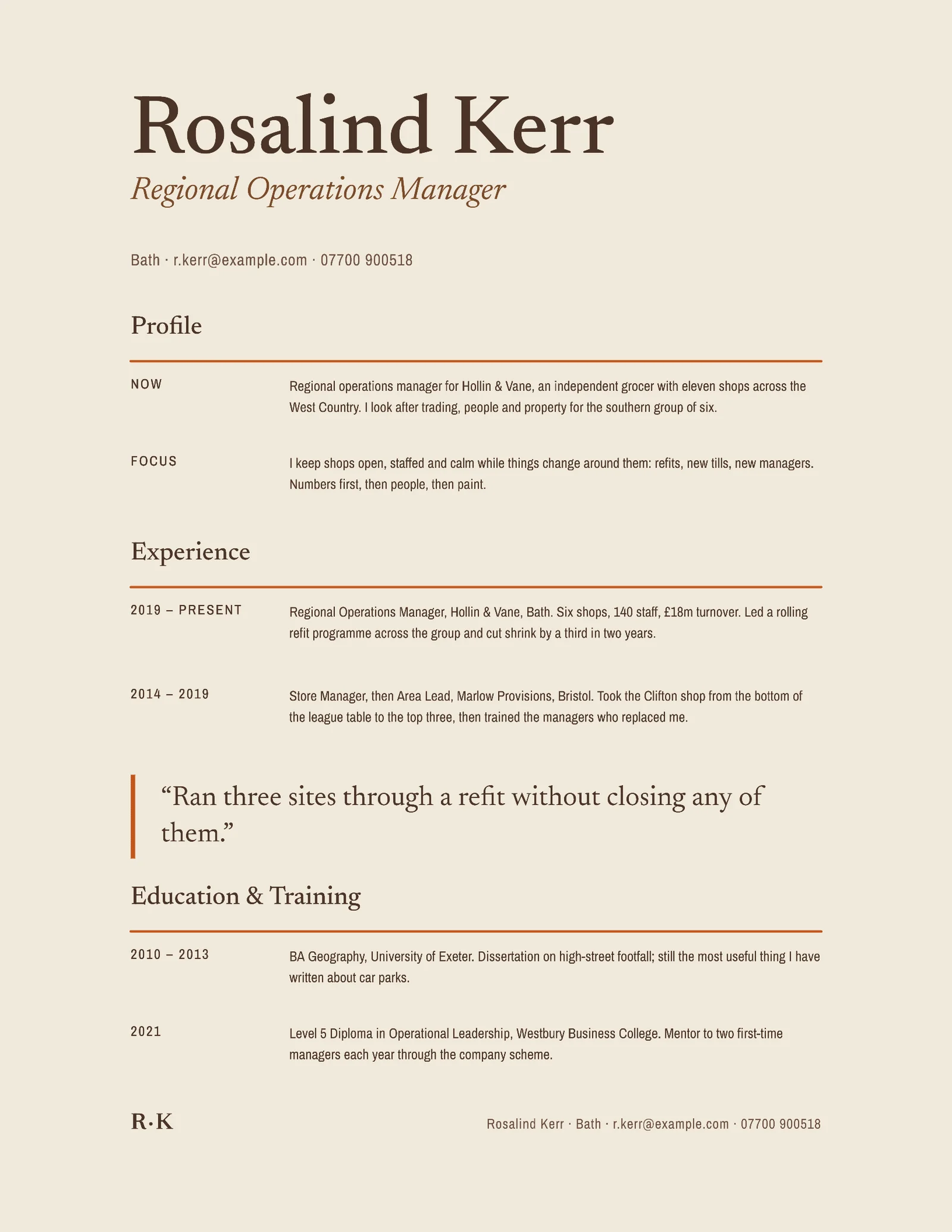 Food And Beverage Manager Resume — Letter Resume template