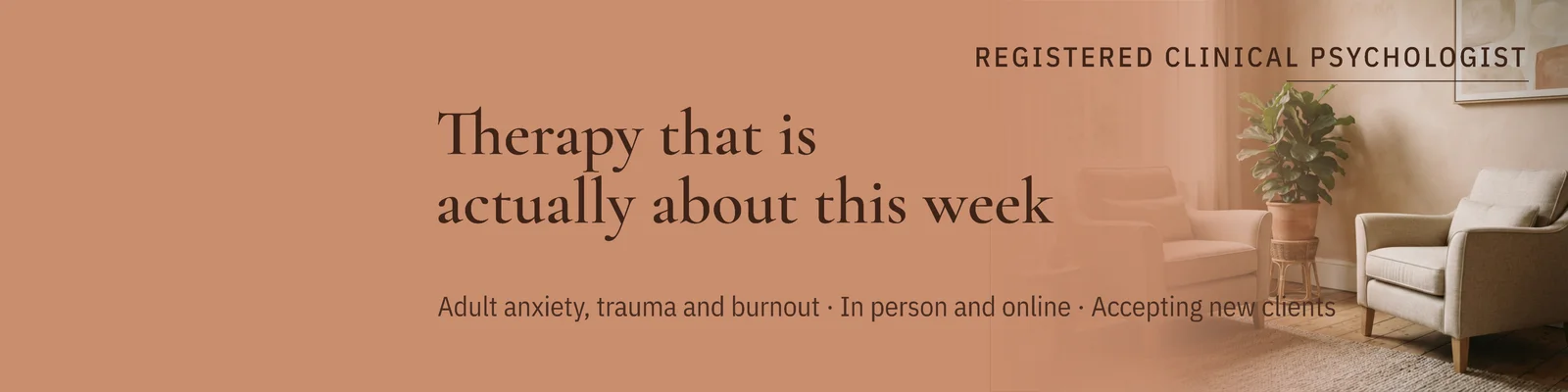 Clay Calm Type Clinical Psychologist LinkedIn Banner — 4:1 LinkedIn banner template