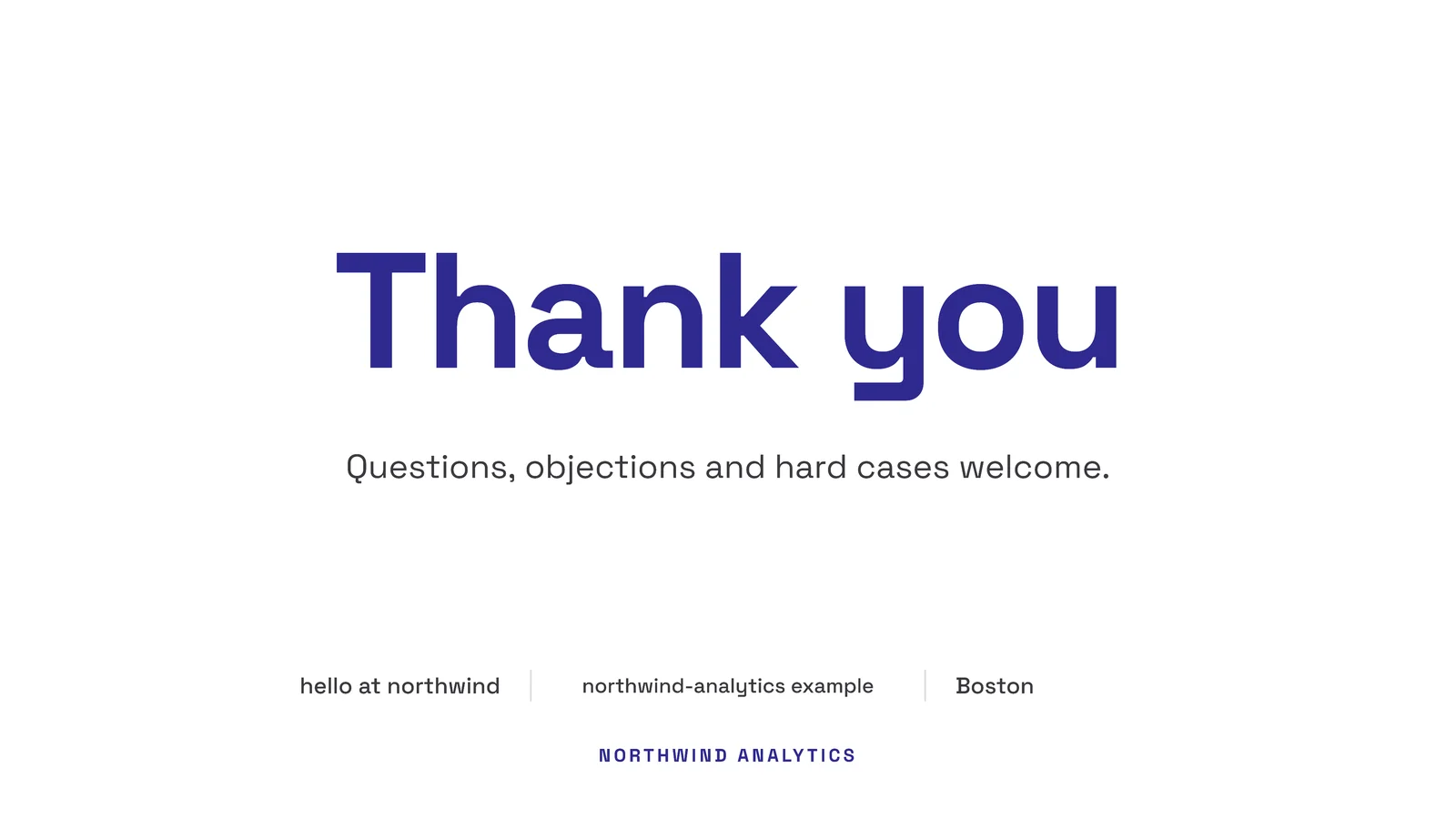 Centred Thank You Slide — 16:9 Slide template