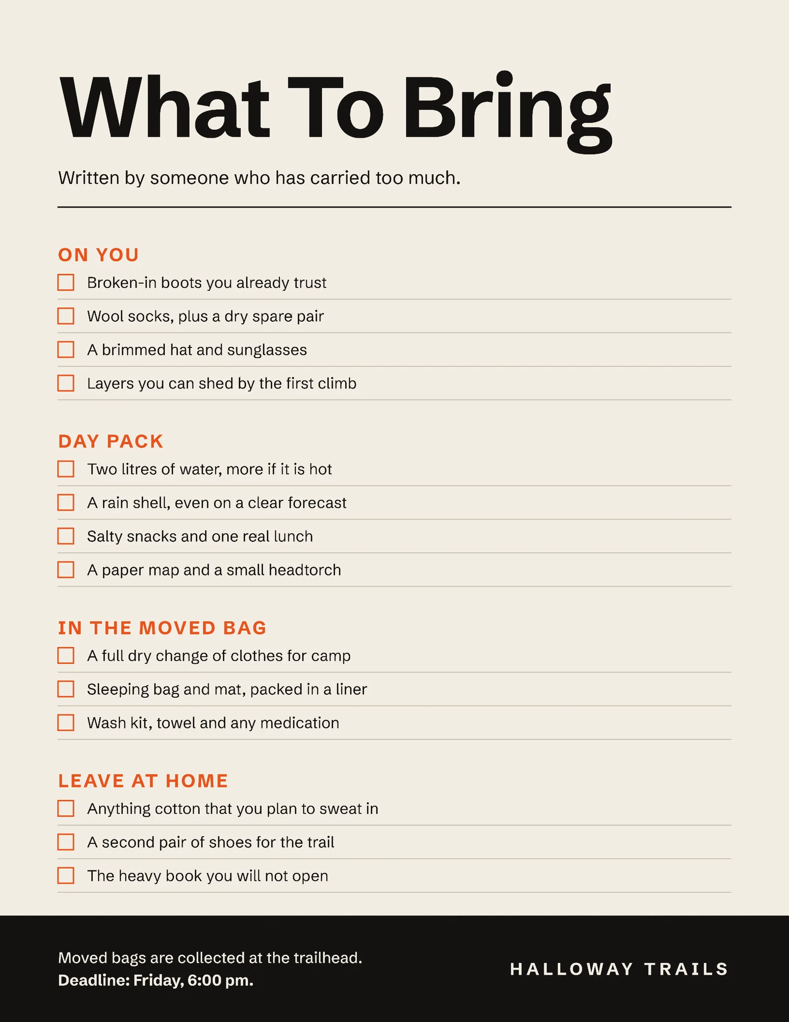 Kit List Flyer — Letter Flyer template