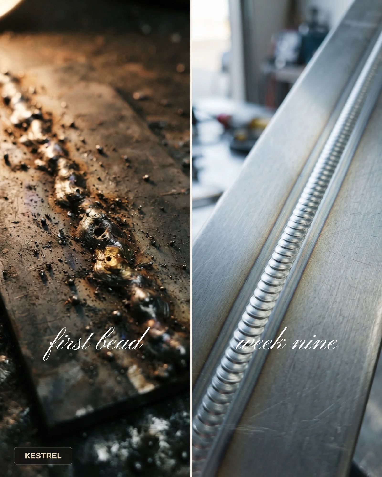 Brass Split Diptych Welding Certificate Ad — 4:5 Instagram ad template