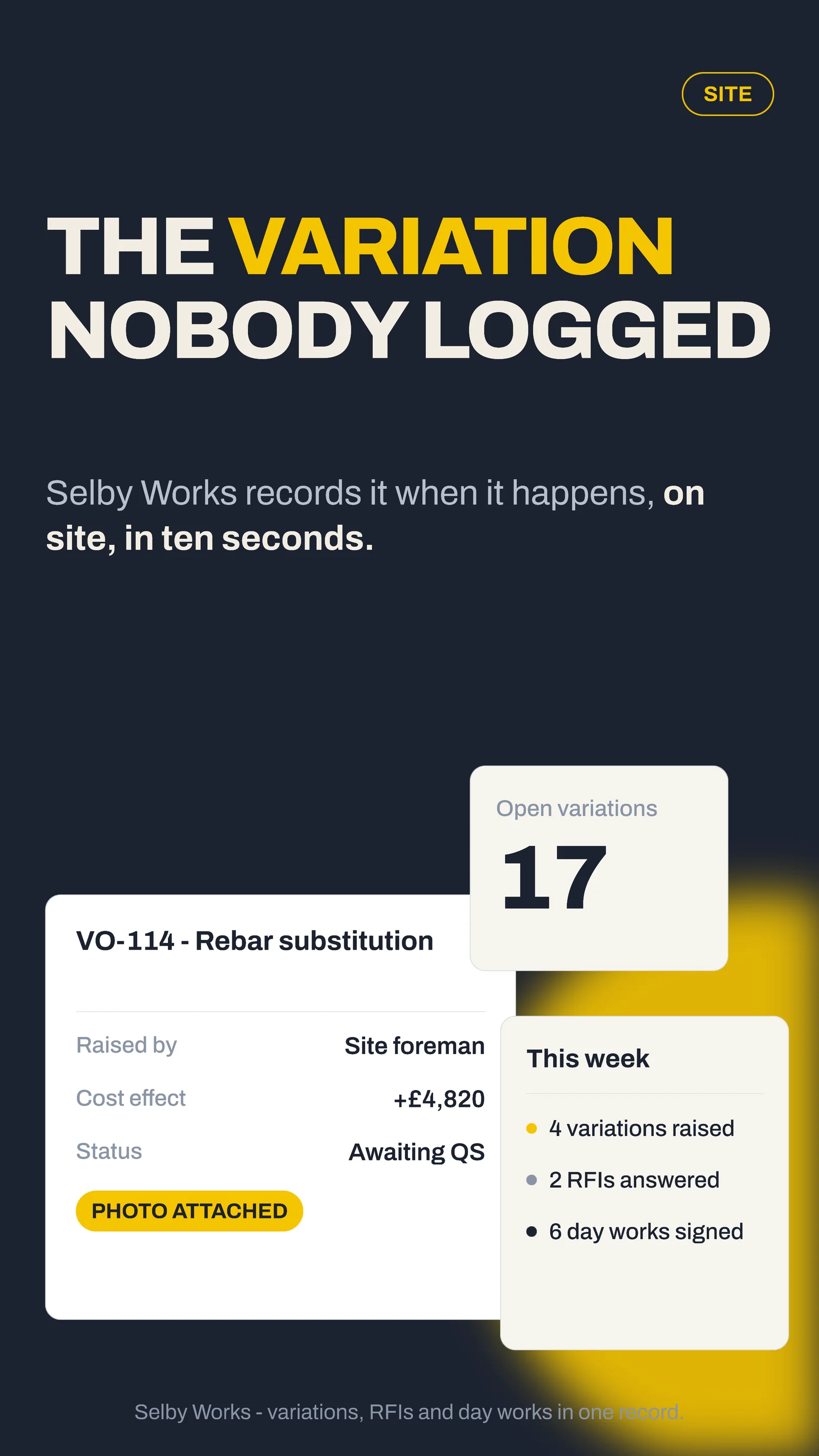 Slate field with card cluster — 9:16 Instagram ad template