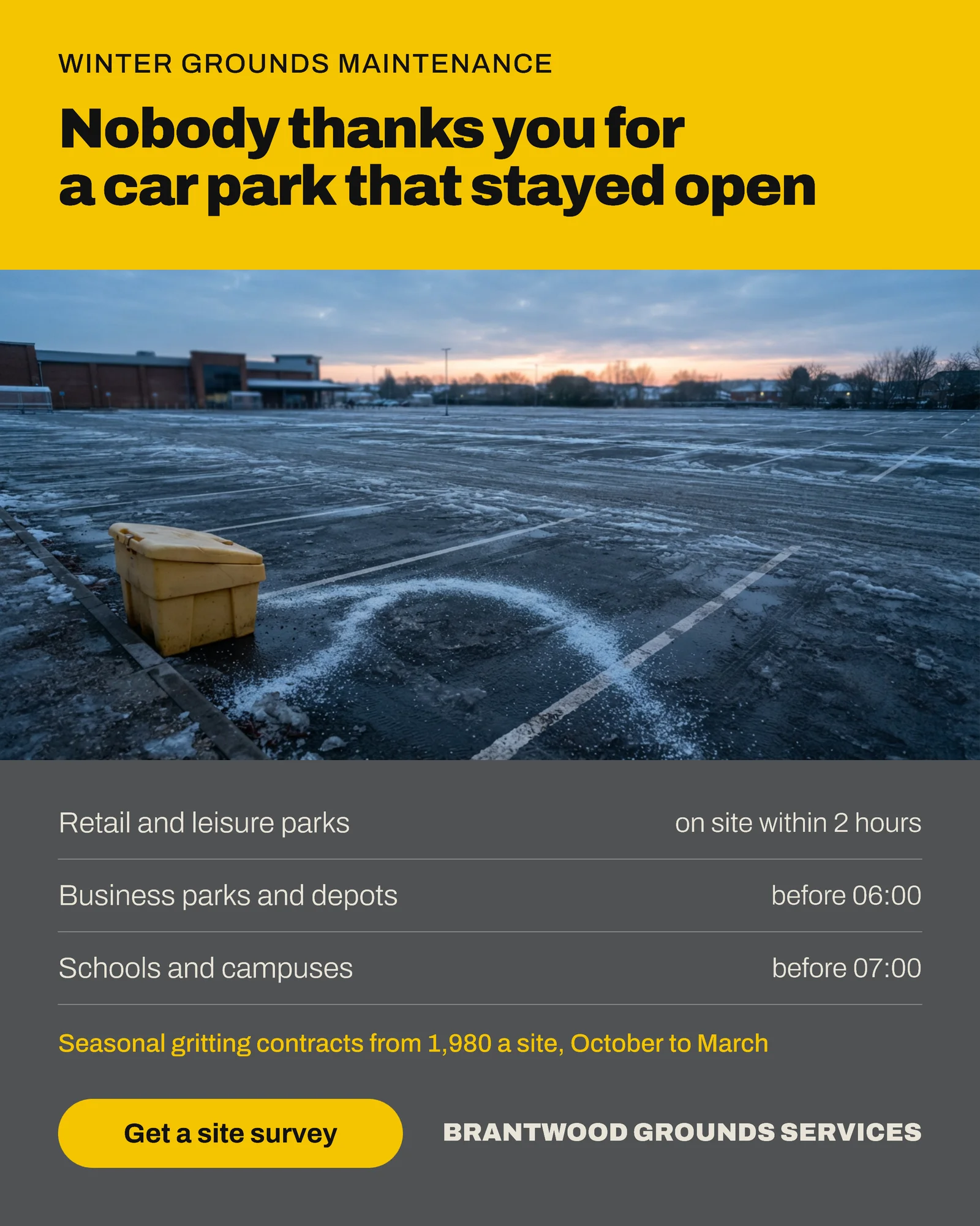 Facilities Winter Gritting Contract LinkedIn Ad — 4:5 LinkedIn ad template