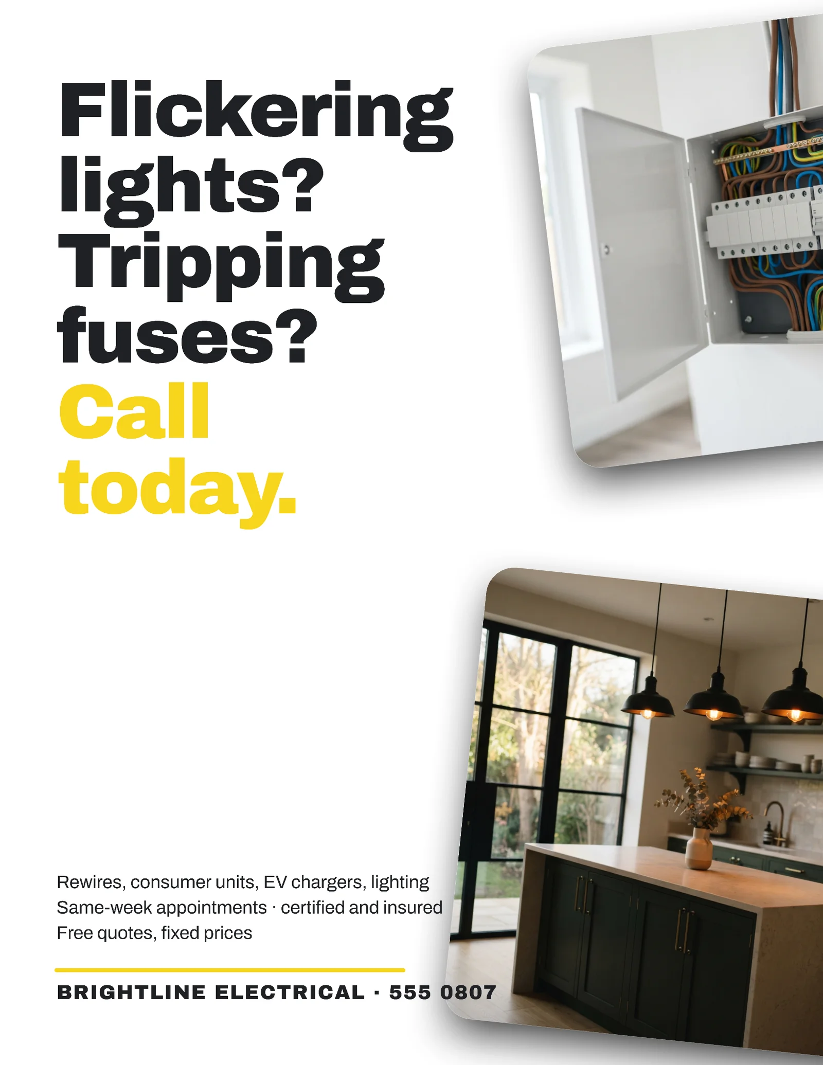 Bold Stack Tiles Electrician Flyer — Letter Flyer template