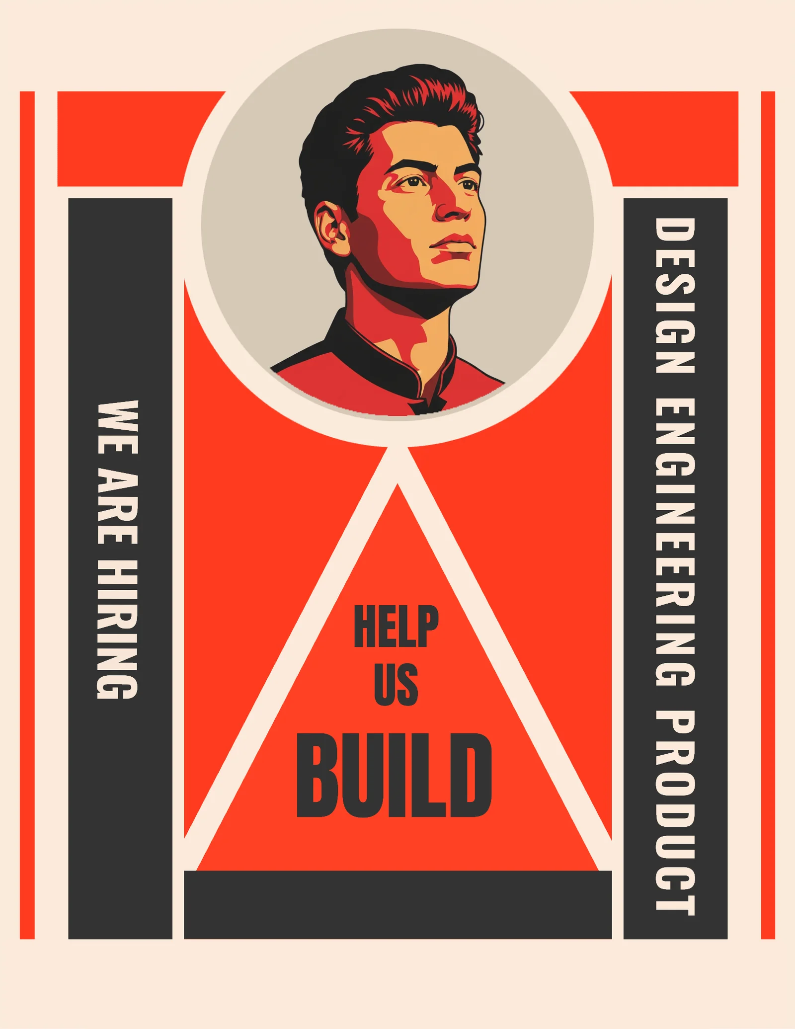 Bold hiring poster — Letter Poster template