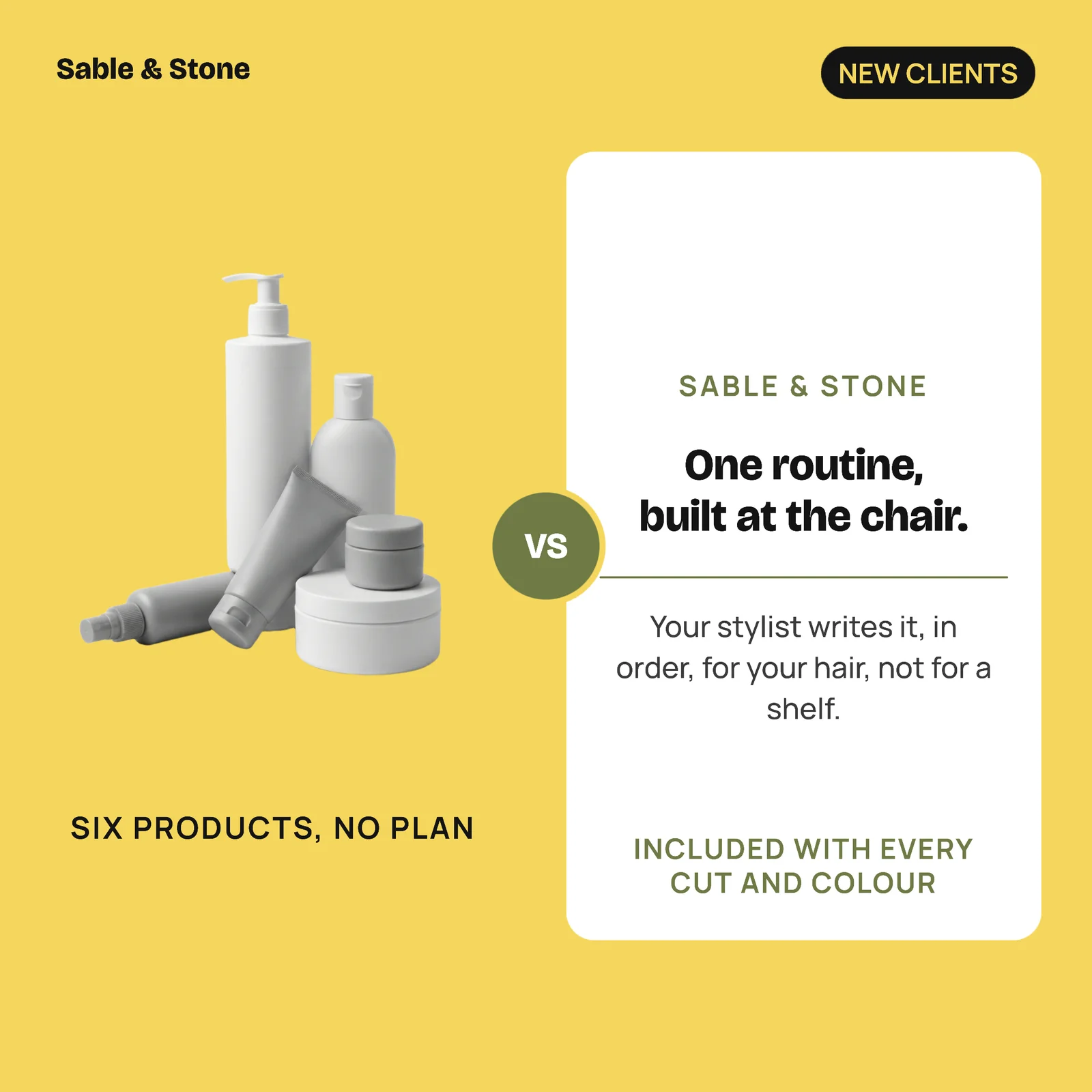 Butter Yellow Comparison Hair Routine Instagram Ad — 1:1 Instagram ad template