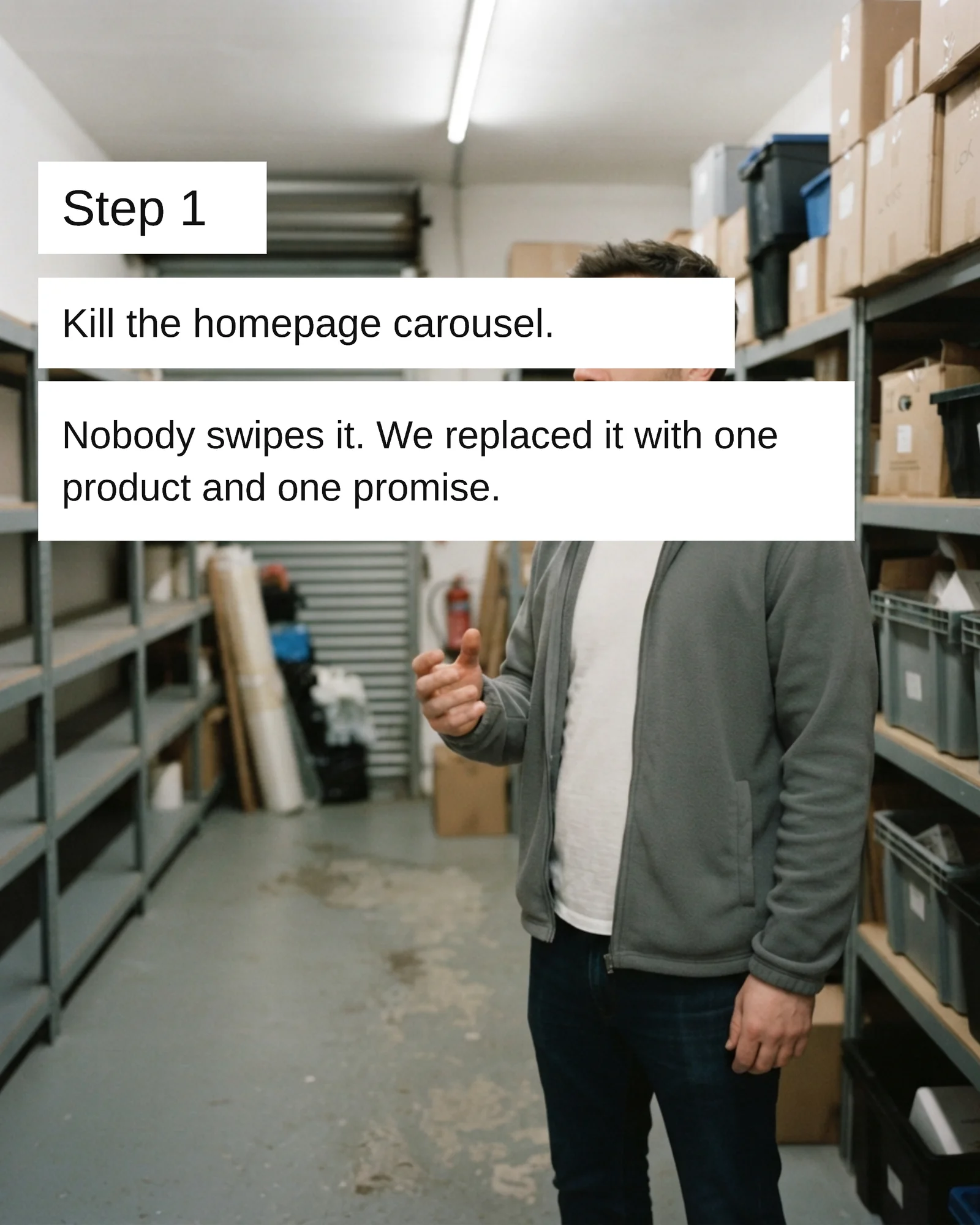 Tabloid four-fix ecommerce case study carousel — 5-panel Instagram carousel carousel template, page 2 of 5