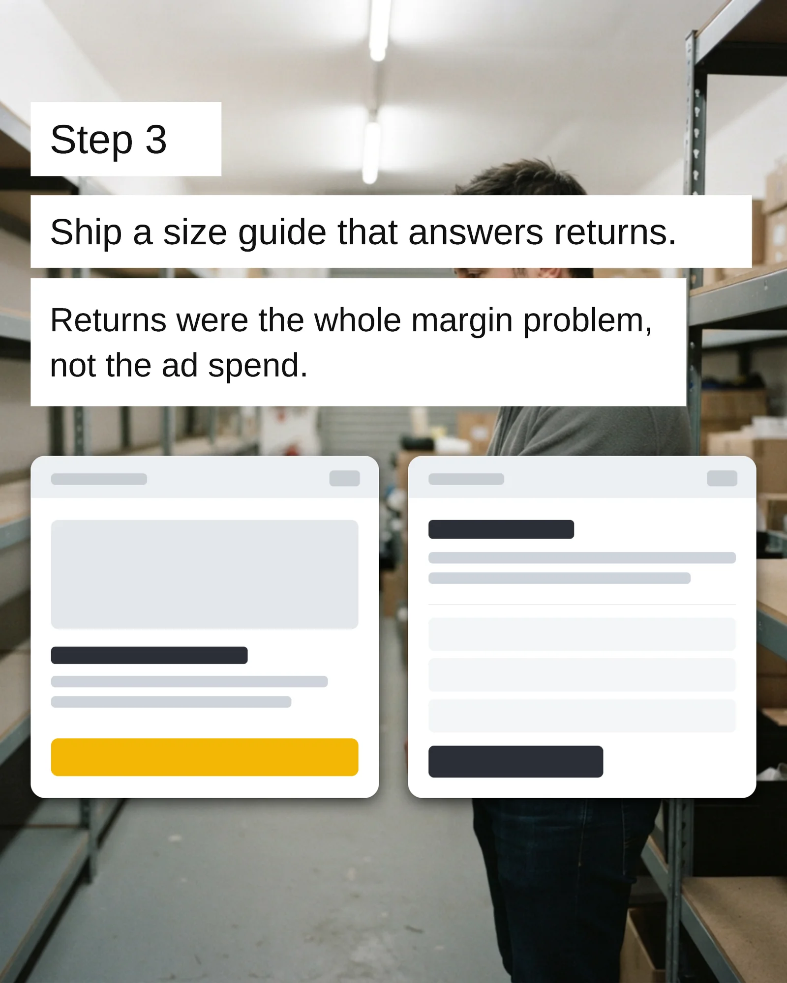 Tabloid four-fix ecommerce case study carousel — 5-panel Instagram carousel carousel template, page 4 of 5