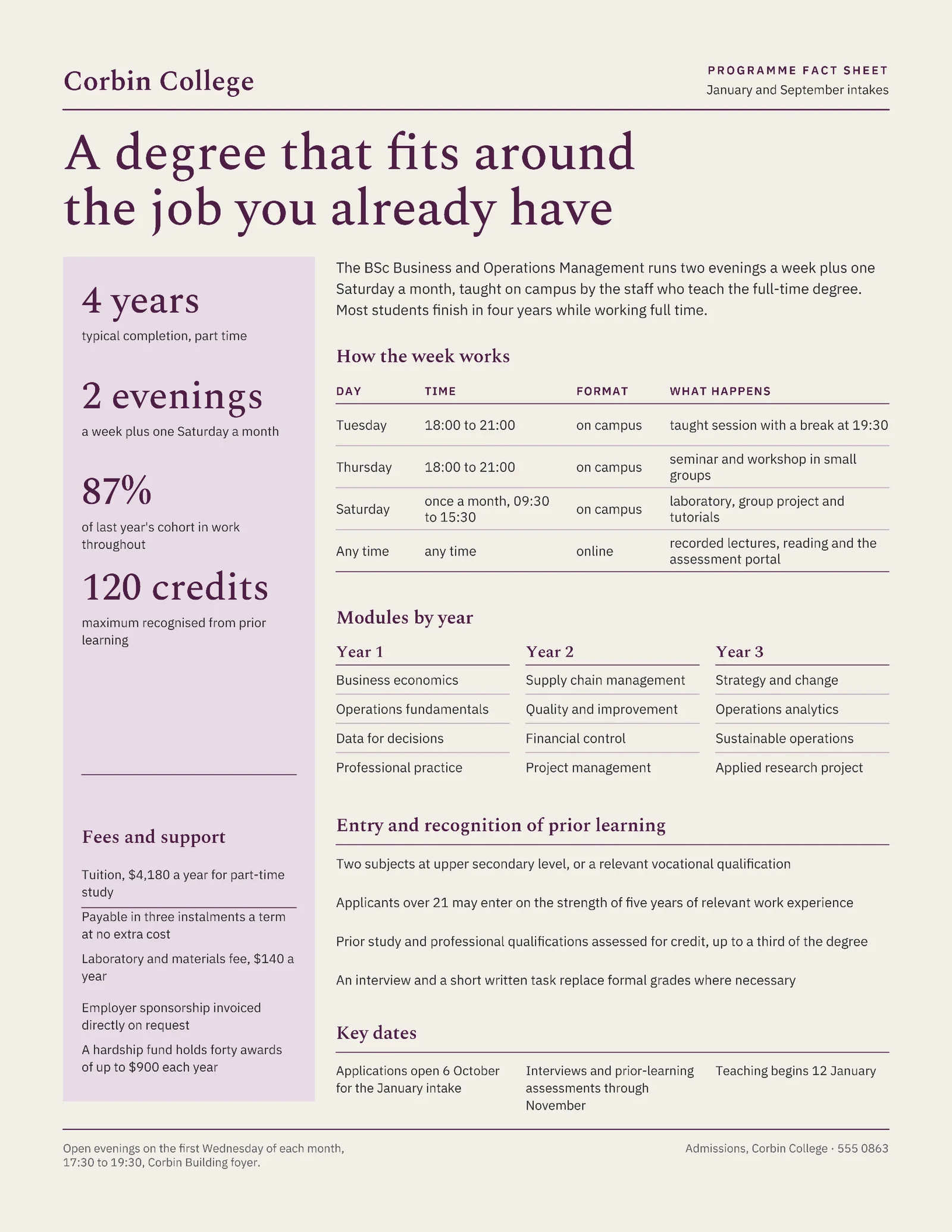Plum Stone Programme Facts Adult Evening Degree One Pager — 2-page One pager template, page 2 of 2