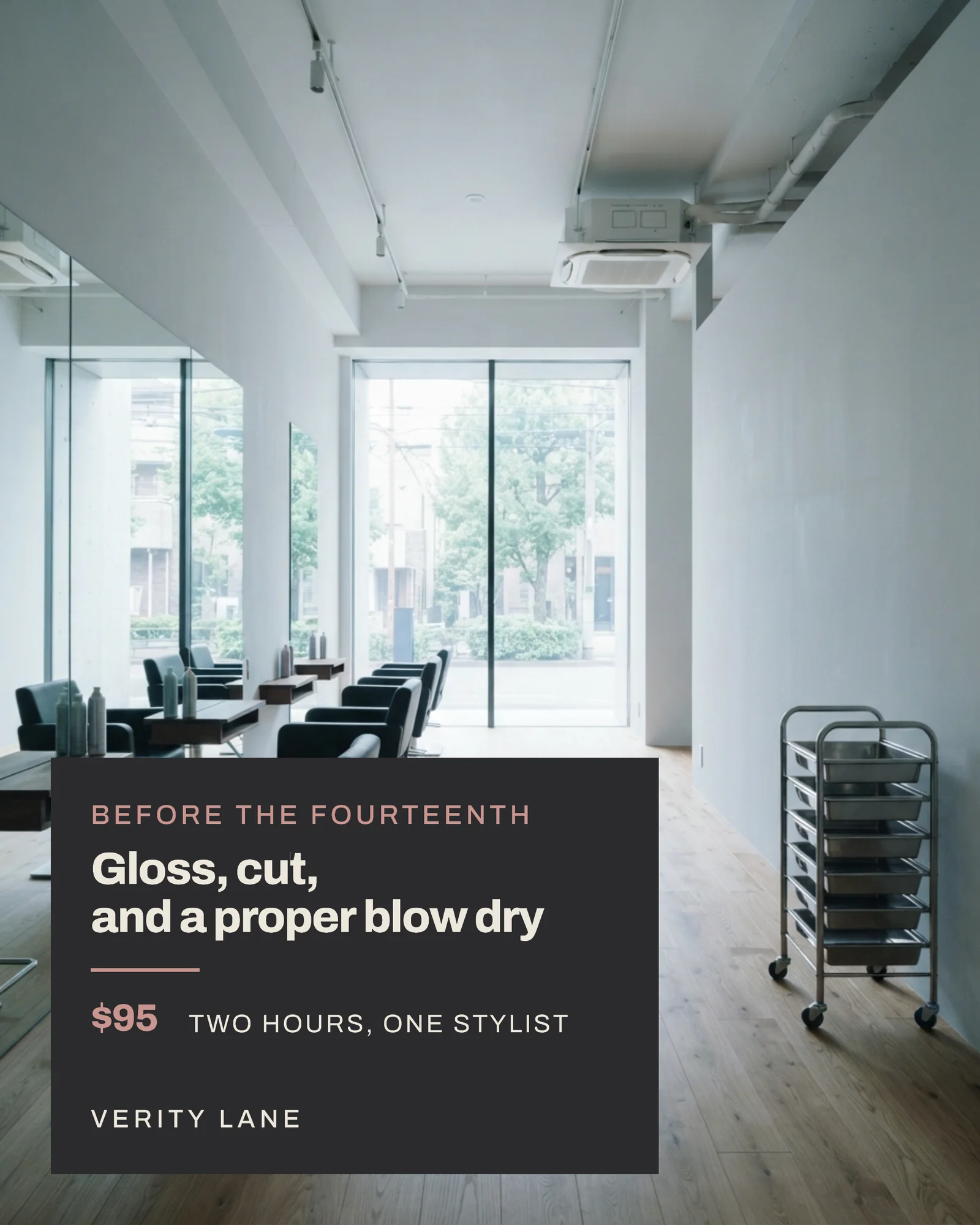 February Colour And Finish Hair Salon Facebook Ad — 4:5 Facebook ad template