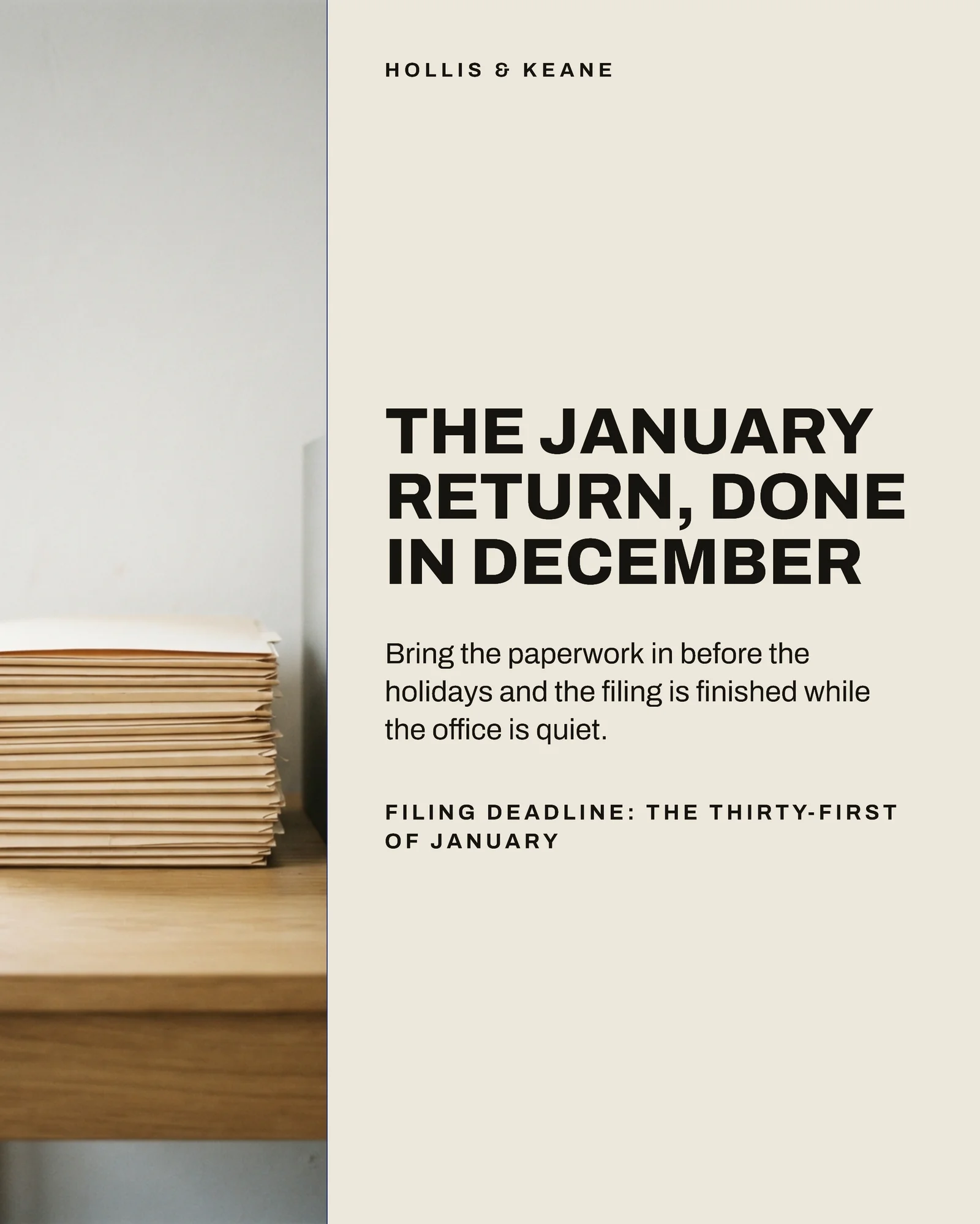 Oat Ink Deadline Column Accountancy January Return Instagram Carousel — 4-panel Instagram carousel carousel template, page 1 of 4