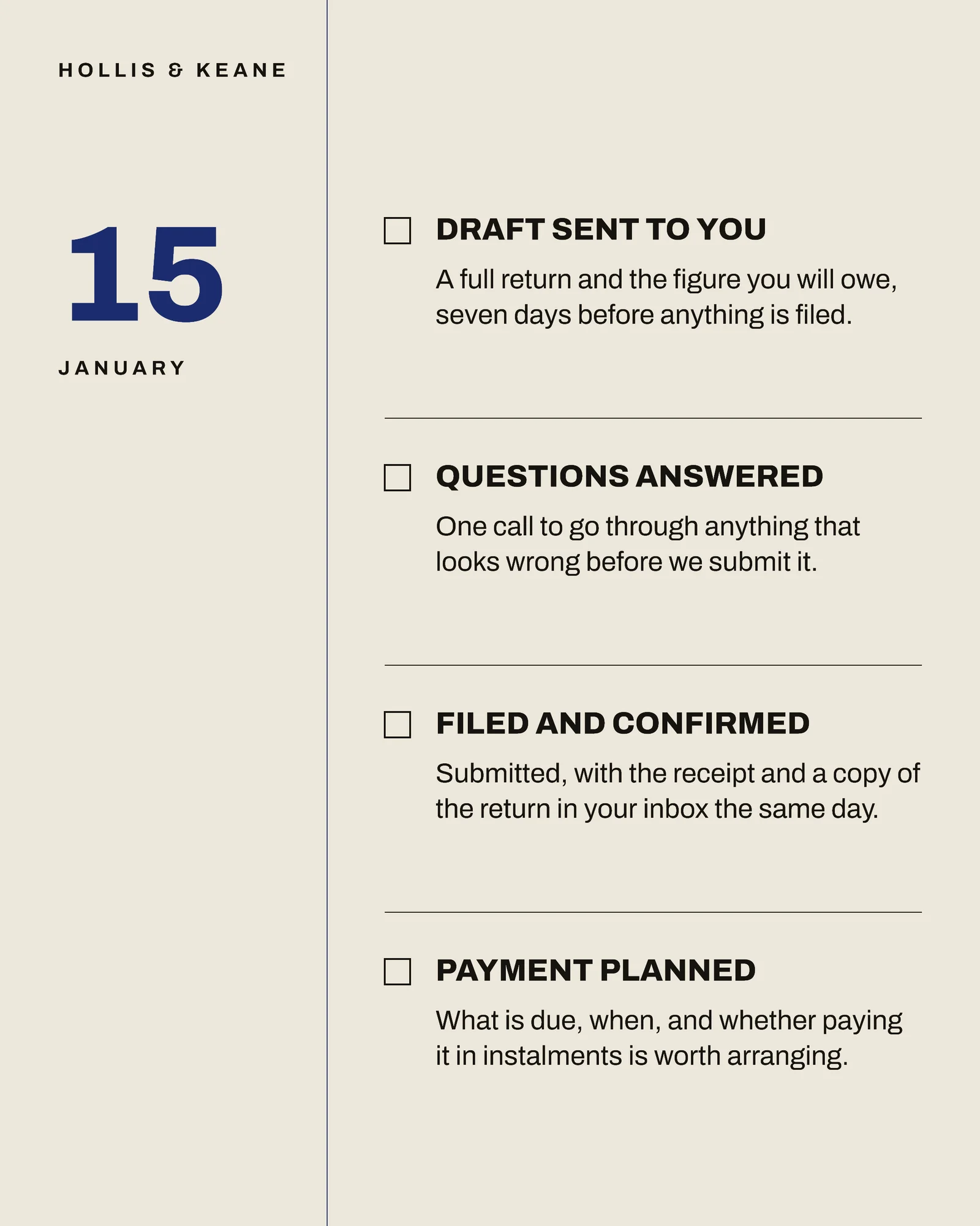 Oat Ink Deadline Column Accountancy January Return Instagram Carousel — 4-panel Instagram carousel carousel template, page 3 of 4